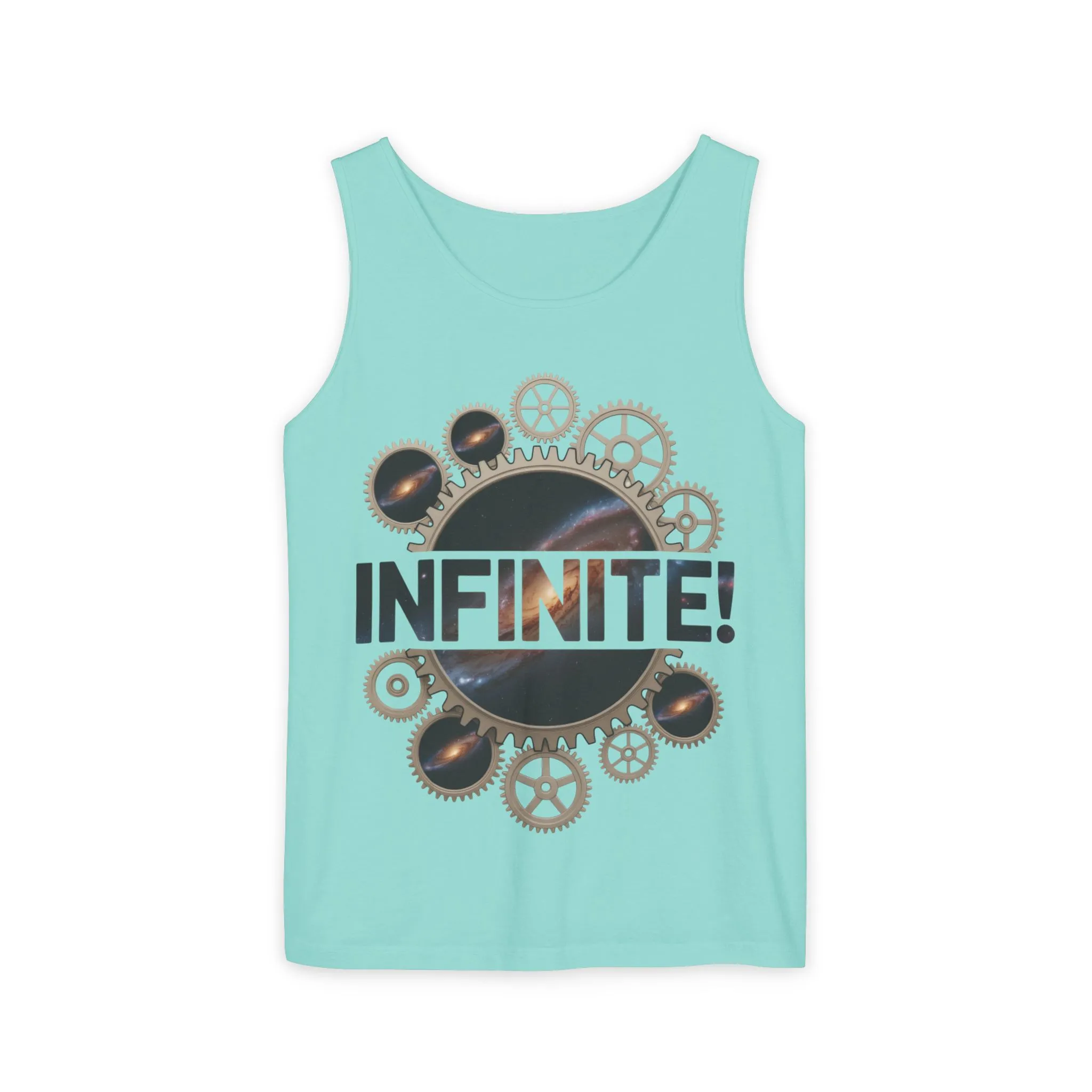 Men's INFINITE! Steampunk Space Gears T-Shirt, Cosmic Mechanical Design Tee for Sci-Fi & Engineering Lovers, Workout Shirt - Image 13