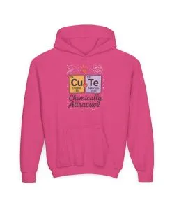 CuTe Teen Hoodie, Science Sweatshirt for Girls, STEM Youth Hoodie, Nerdy Gift for Teens, Cute Chemistry Gift, Science Lover Hoodie