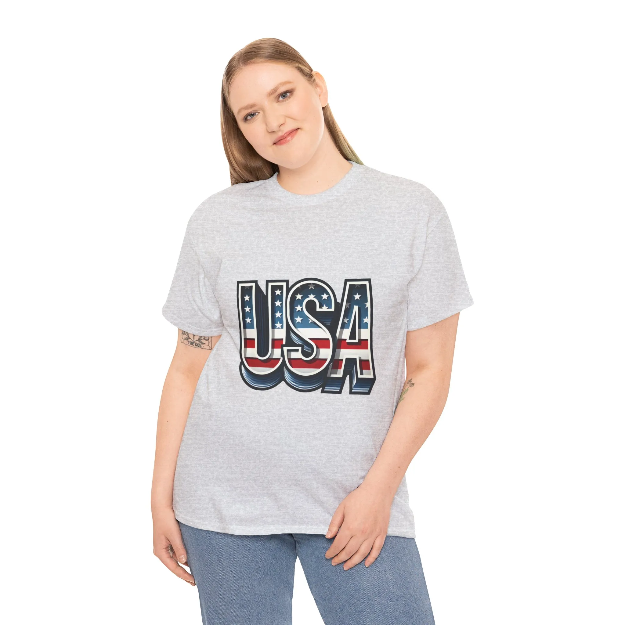 USA Patriotic Unisex Heavy Cotton Tee, American Pride Shirt, July 4th T-Shirt, Independence Day Apparel, Casual Summer Top - Image 7