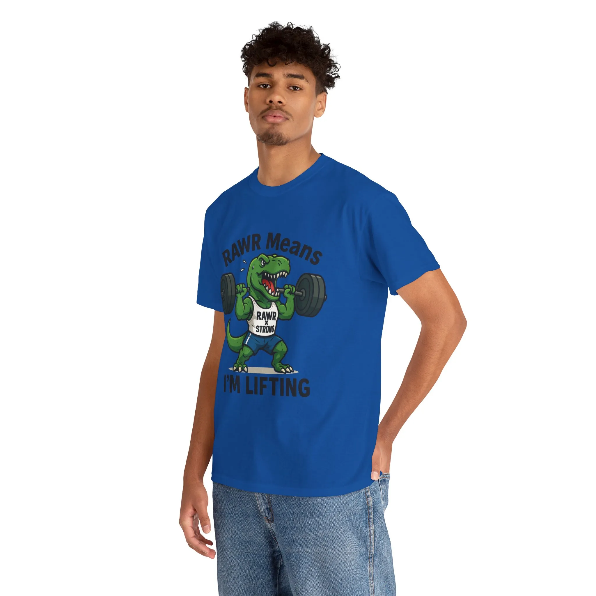 RAWR Gym Shirt for Men, Funny Dinosaur Lifting Tee, Workout Dino Fitness Gift, Barbell Humor Shirt, Motivational T-Shirt, Activewear - Image 23