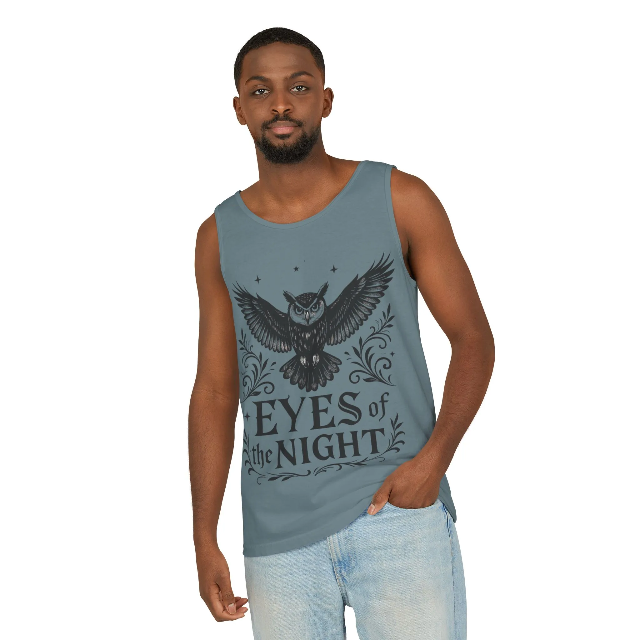 Eyes of the Night Owl Tank Top, Mens Summer Wear, Boho Aesthetic, Festival Outfit, Nature Lover Gift, Halloween Apparel - Image 59