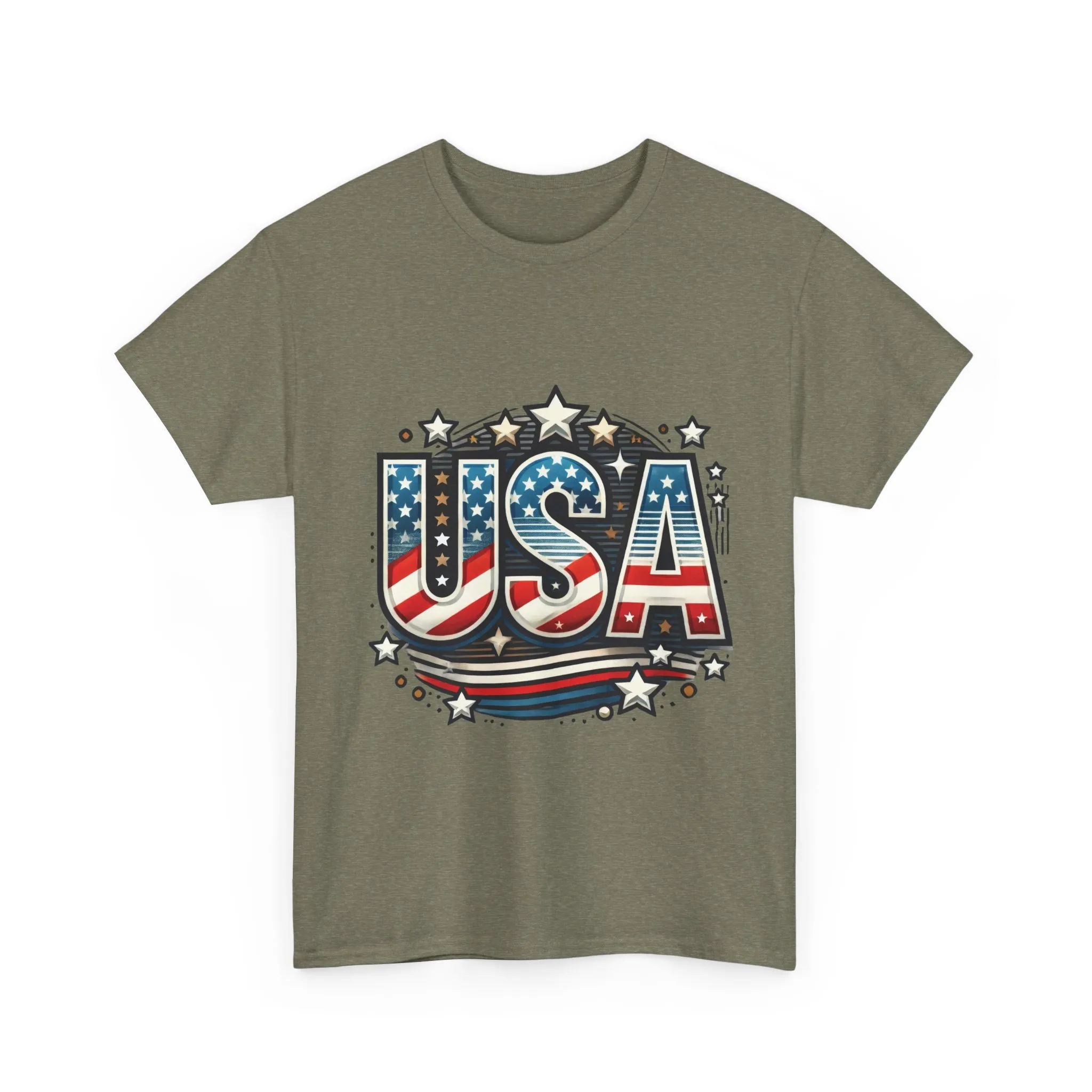 Patriotic USA T-Shirt, Unisex Heavy Cotton Tee for Independence Day, Memorial Day, 4th of July, Casual Wear, Gifts - Image 13