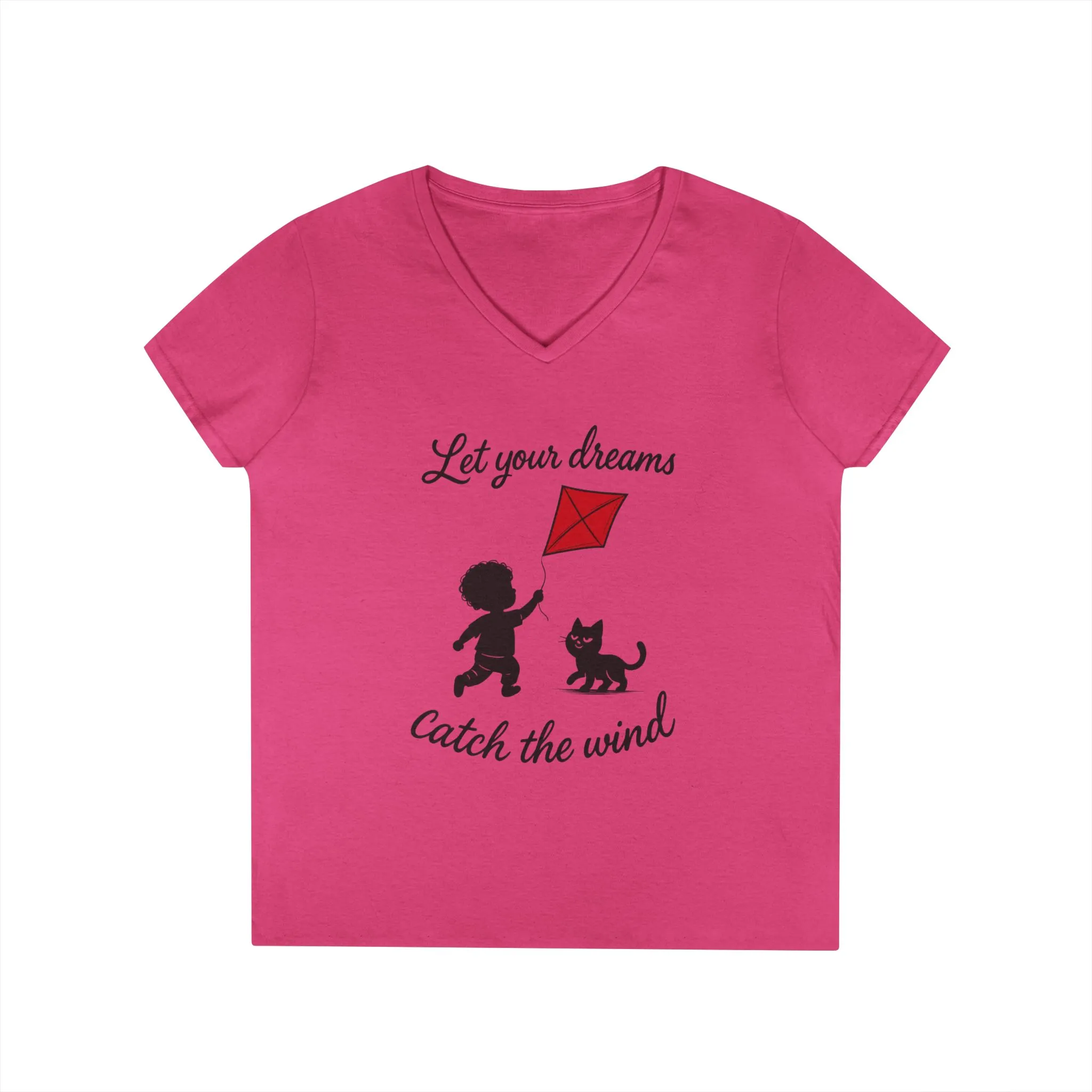Cat Lover Girls' V-Neck T-Shirt, Gift for Birthday, Cat Lover T-Shirt, Cat Mom Gift, Gift for Kids and Animal Lovers - Image 22