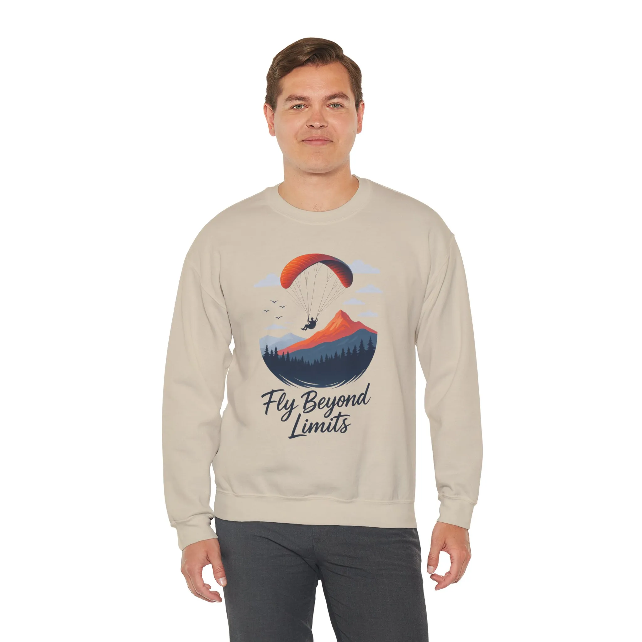 Adventure Inspiration Crewneck Sweatshirt - Fly Beyond Limits, Cozy Outdoor Outfit, Gift for Adventurers, Travel, Motivation Apparel - Image 14