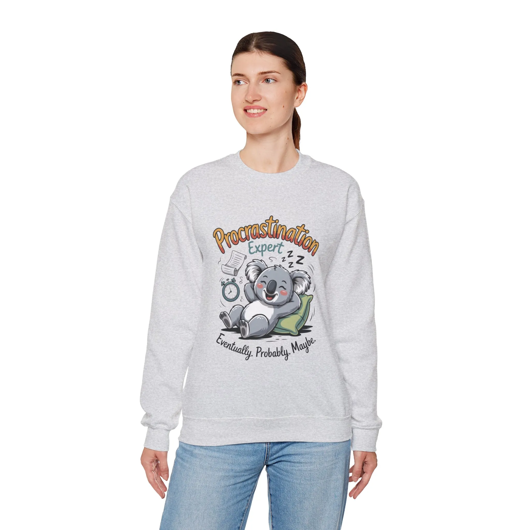 Procrastination Expert Sweatshirt, Funny Crewneck, Cozy Gift for Students, Lazy Day Apparel, Womens Sweatshirt for Relaxation - Image 6