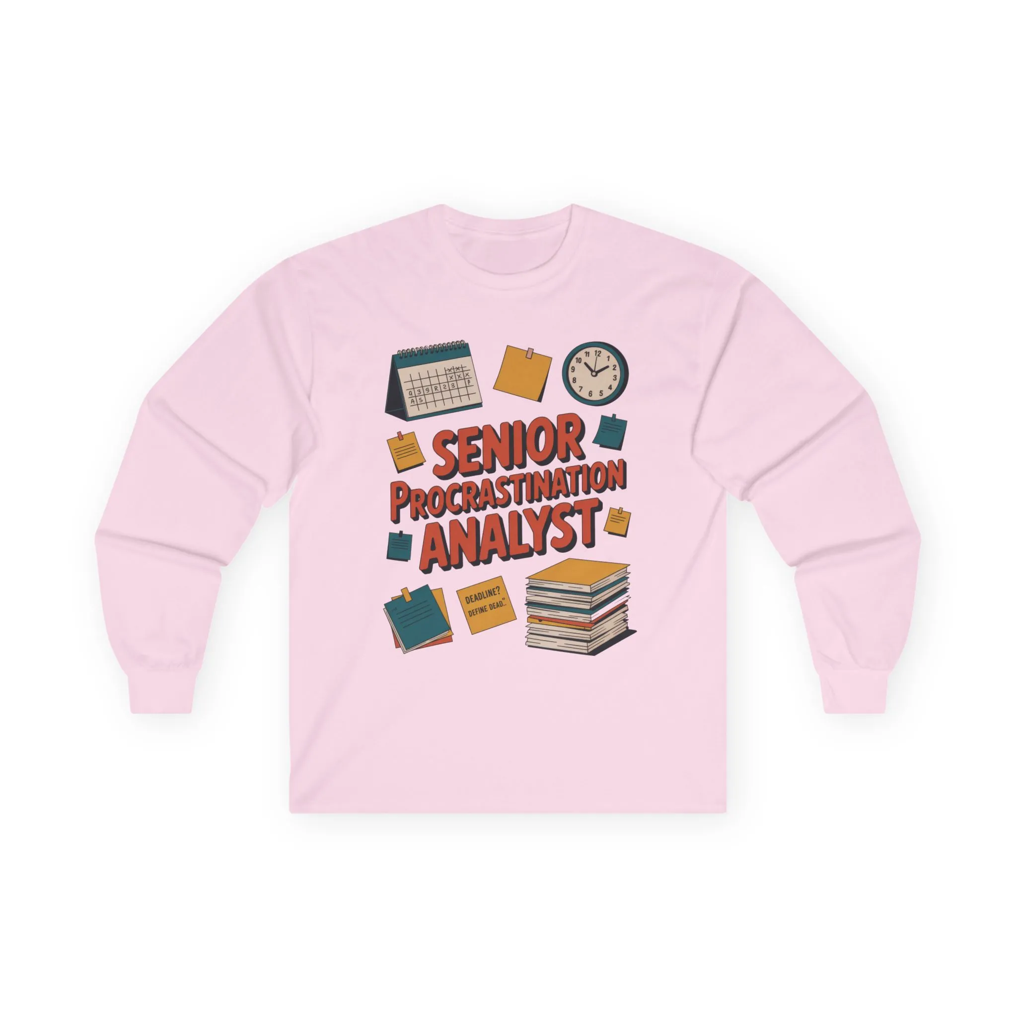 Senior Procrastination Analyst Long Sleeve Tee, Funny Work Shirt, Gift for Analysts, Office Humor Shirt, Meme Shirt, Motivation Apparel - Image 25