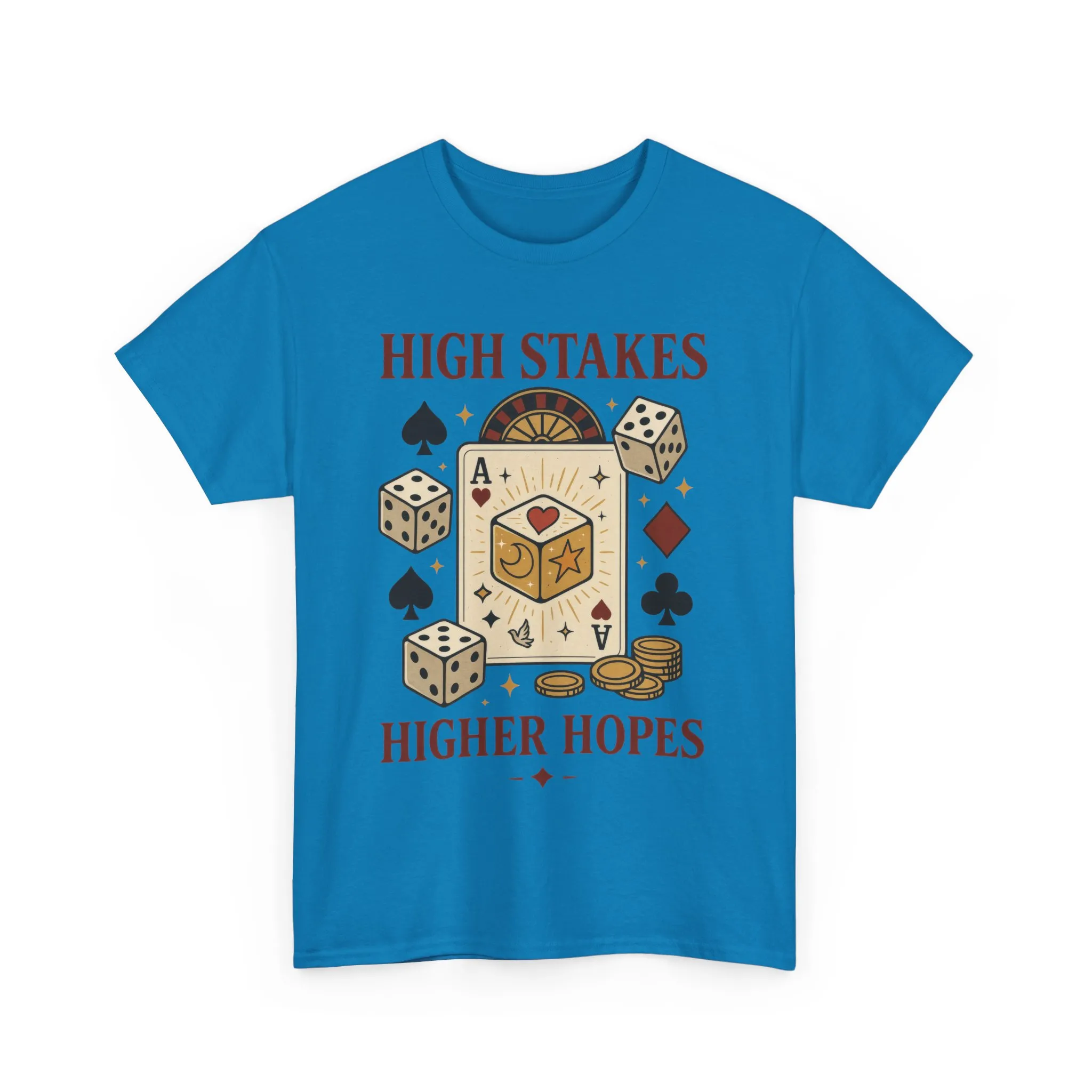 High Stakes, Higher Hopes Graphic Tee, Unisex Gambling Gift, Dice and Card Theme Shirt, Casual Wear, Game Night Apparel - Image 18