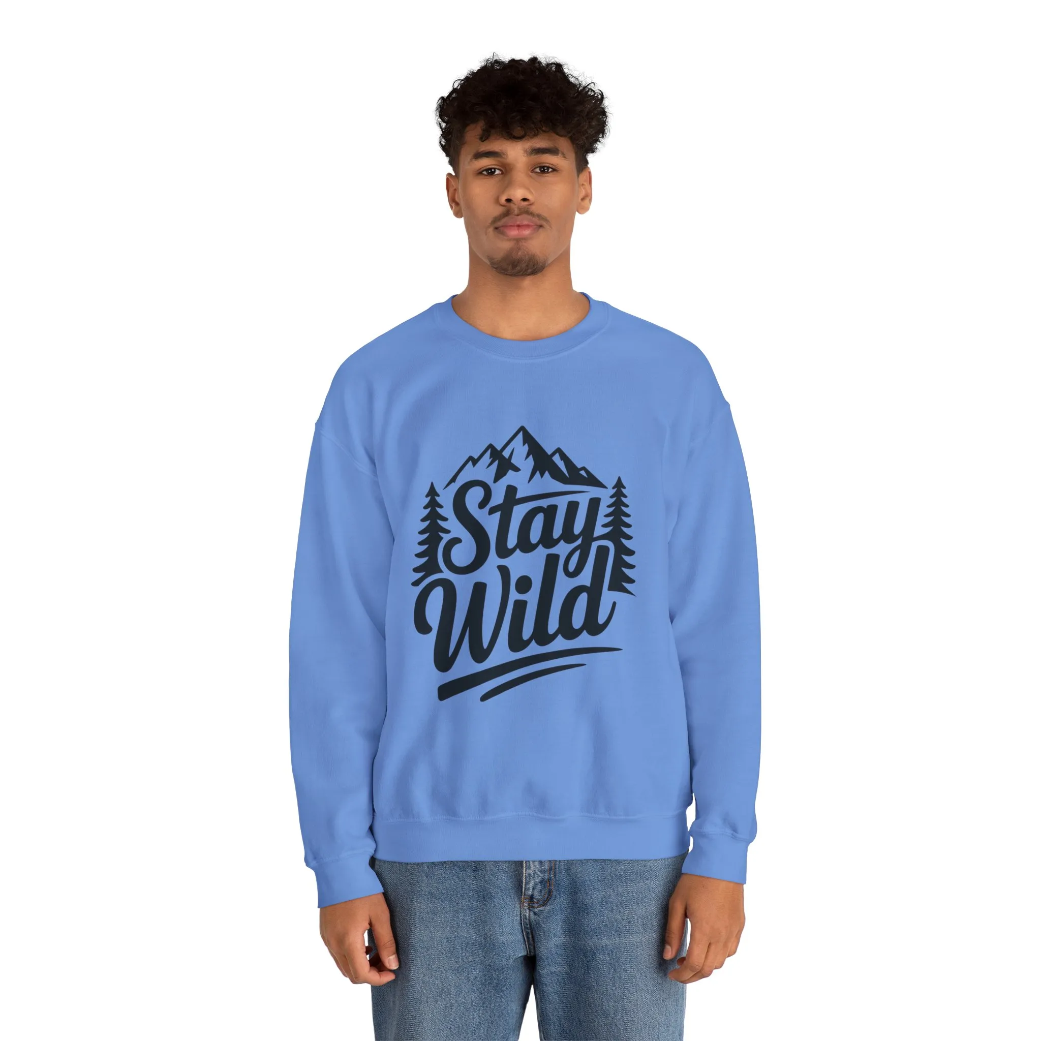 Stay Wild Unisex Crewneck Sweatshirt, Cozy Casual Wear for Adventurers, for Nature Lovers, Mountain Nature Unisex Crewneck Sweatshirt - Image 17