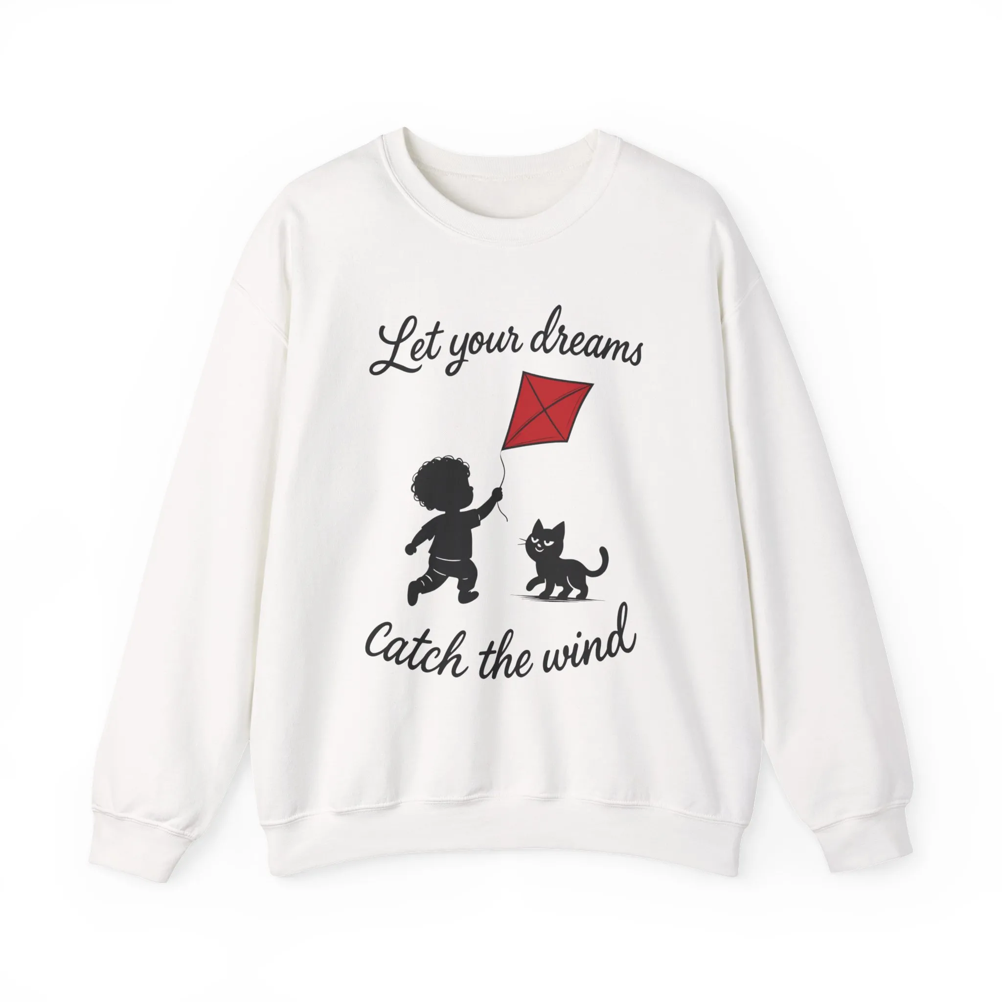 Dream Big Womens Crewneck Sweatshirt, Inspirational Gift, Cozy Lounge Wear, Cat Lover's Apparel, Kid's Motivation Sweatshirt - Image 2