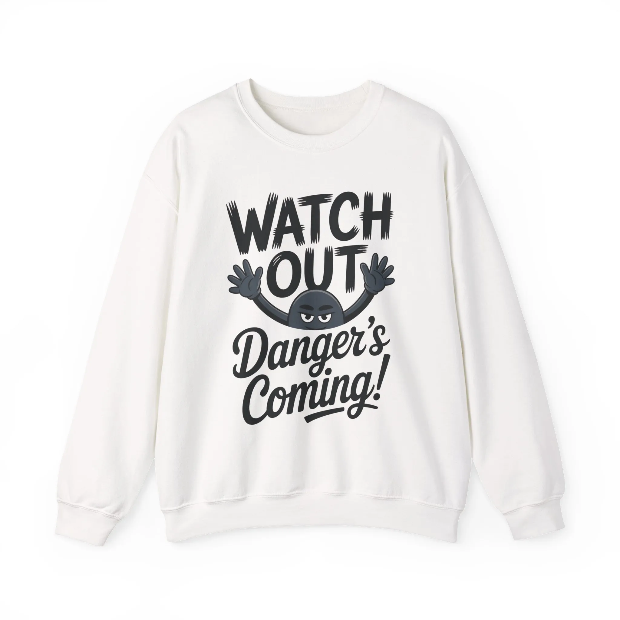 Mens Casual Crewneck Sweatshirt with Warning Message, Funny Gift for Friends, Cozy Layer for Everyone, Great for Halloween, Fall - Image 2