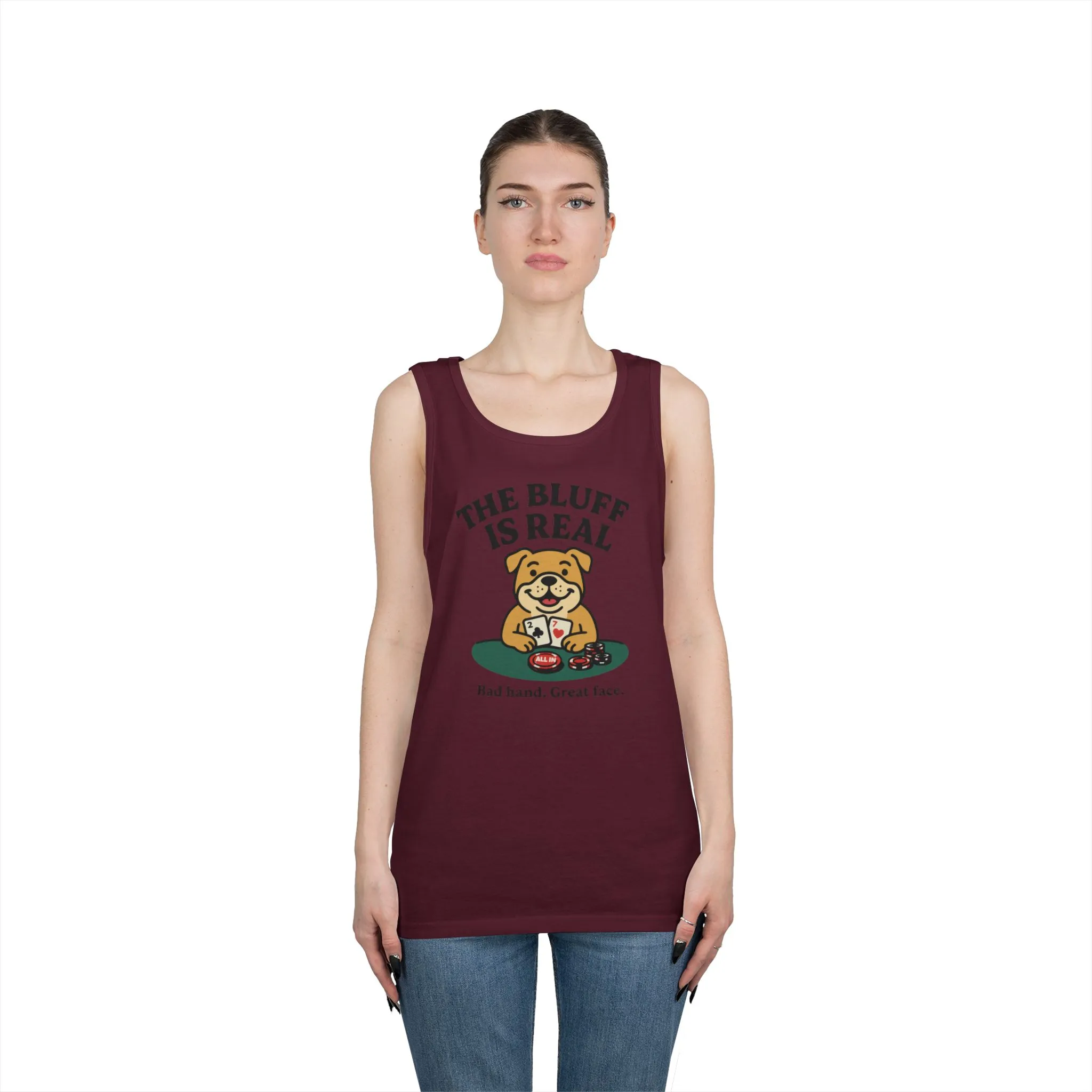 Funny Dog Poker Tank Top, The Bluff is Real Tee, Animal Lover Gift, Unisex Casino Humor Gift, Poker Night Apparel, Cute Pet Humor T-Shirt - Image 11