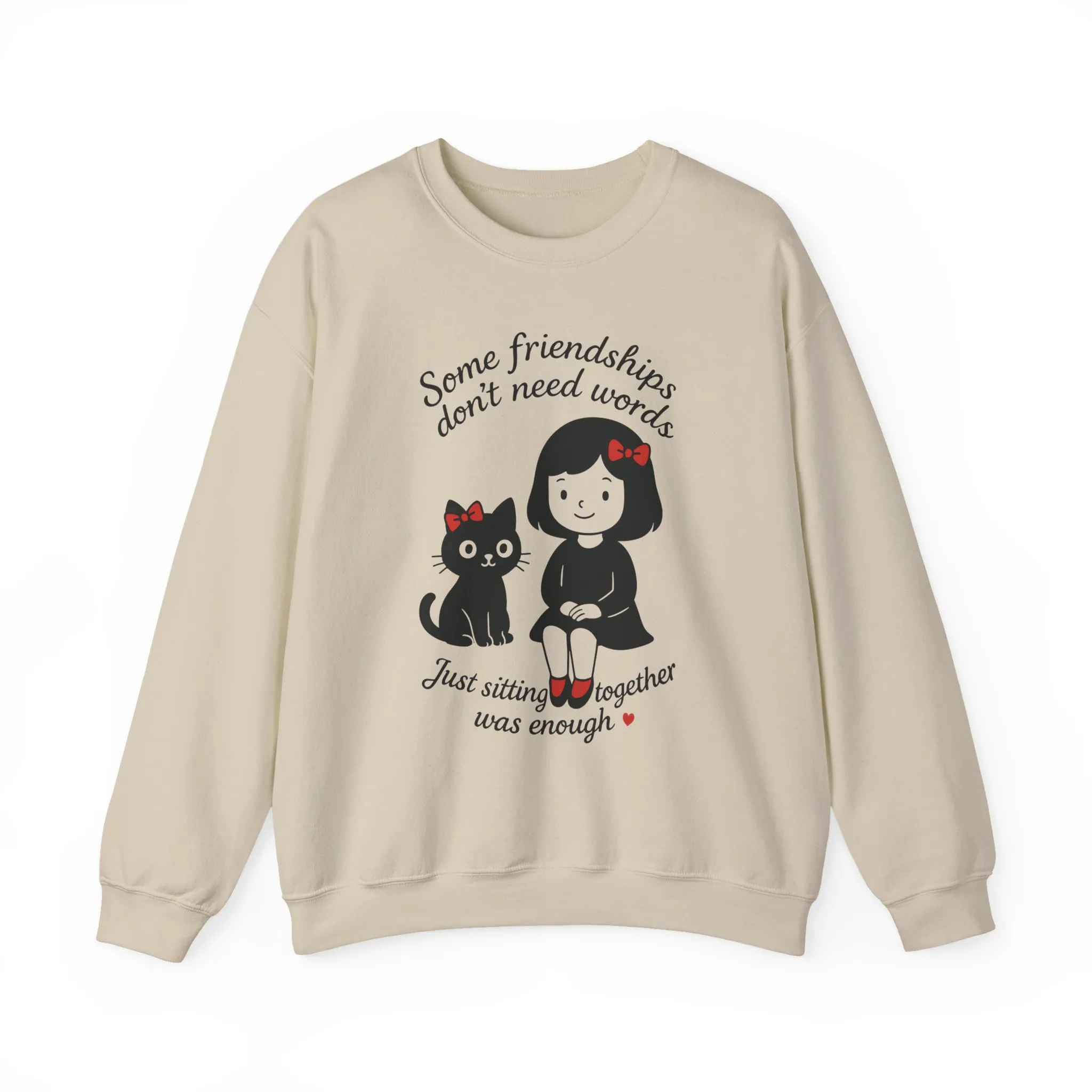 Friendship Womens Sweatshirt - Cozy Womens Crewneck with Cute Cat Design, Perfect Gift for Cat Lovers, Friendship Day, Casual Wear - Image 10