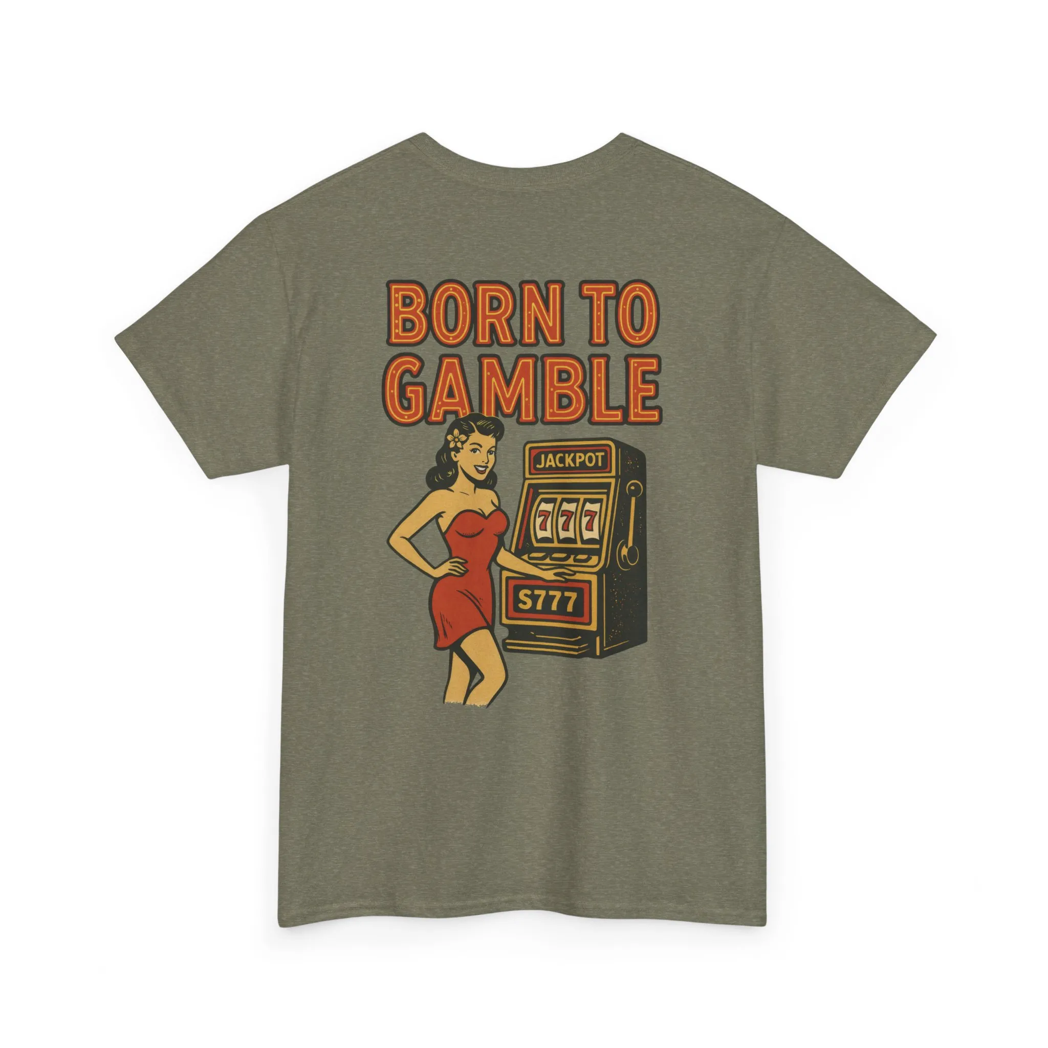 Lucky Hand Unisex Heavy Cotton Tee, Casino T-Shirt, Gambler Gift, Gambling Humor Tee, Playful Gaming Apparel, Lucky Shirt, Slot Machine Tee - Image 3