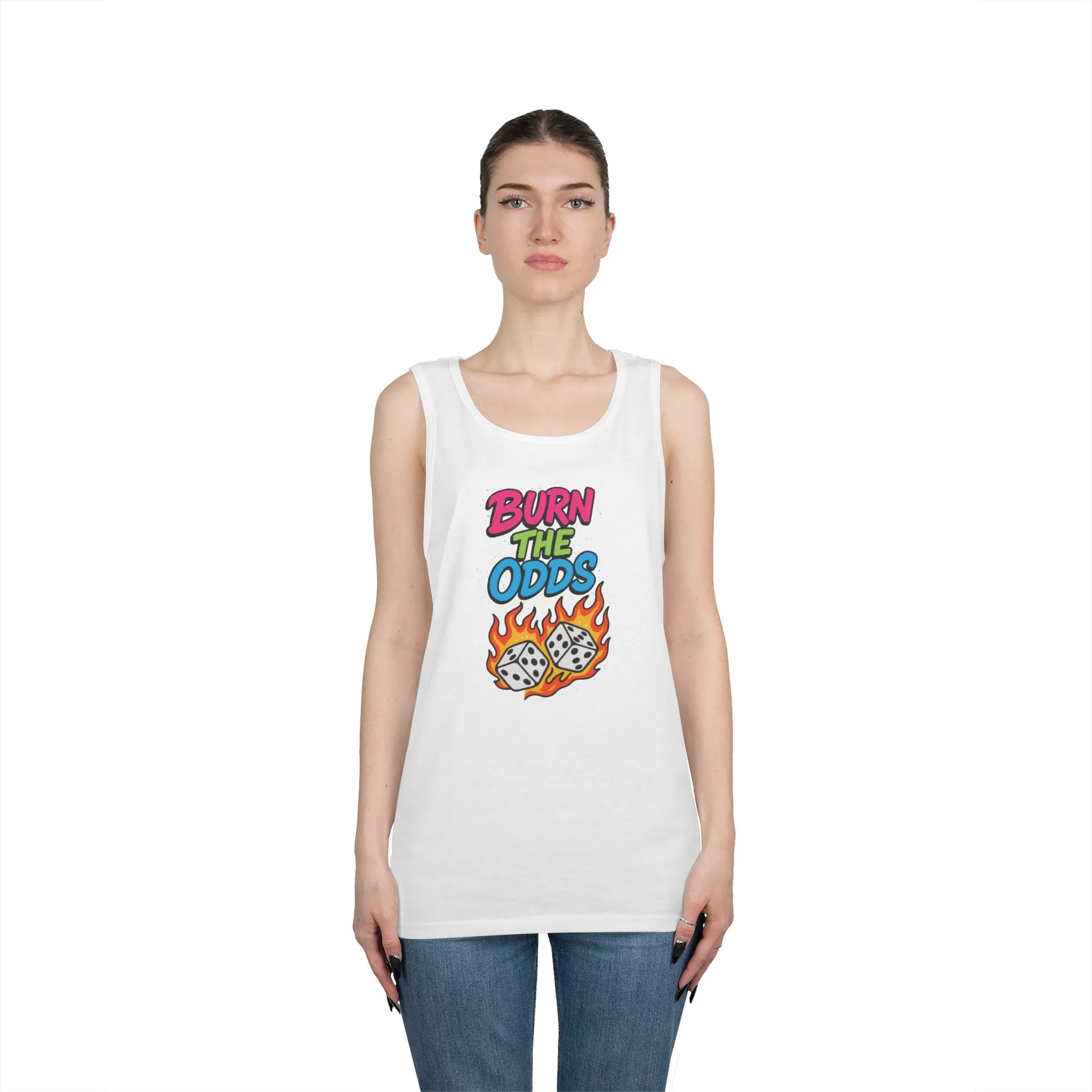 Burn the Odds Tank Top, Casual Summer Wear, Gaming Gift, Dice Design Tee, Gift for Gamers, Funny Tank, Perfect for Parties - Image 23