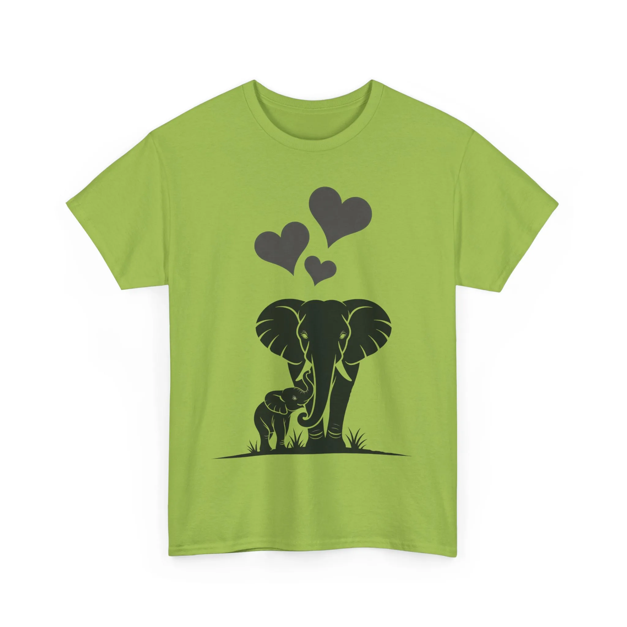 Elephant Mom and Baby T-Shirt, Elephant Love Cotton Tee, Cute Animal Shirt, Animal Lover Gift, Cute Minimalist Elephant Design - Image 7