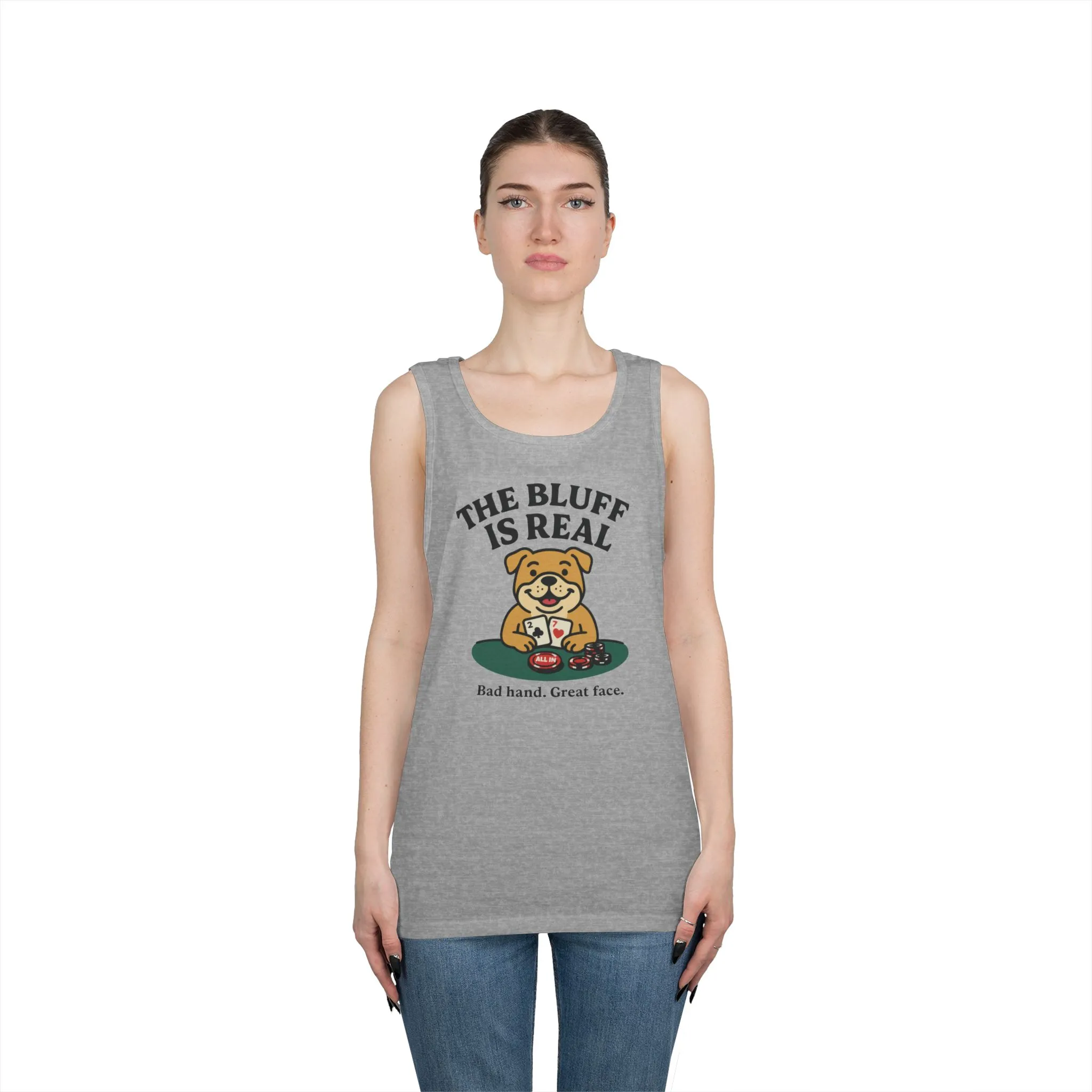 Funny Dog Poker Tank Top, The Bluff is Real Tee, Animal Lover Gift, Unisex Casino Humor Gift, Poker Night Apparel, Cute Pet Humor T-Shirt - Image 8