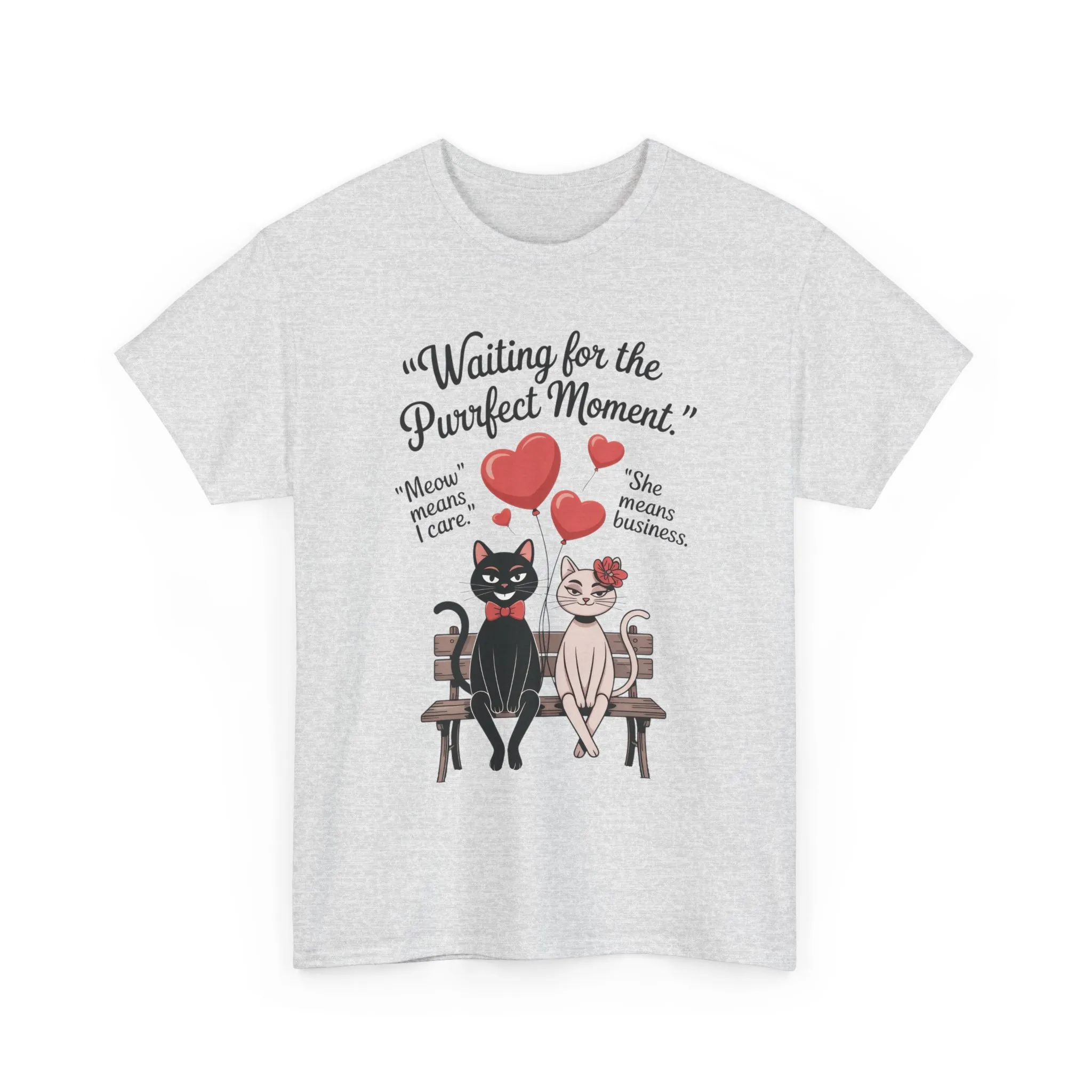 Cute Cat Lovers Tee, Unisex Heavy Cotton Tee for Pet Owners, Funny Cat Shirt, Gift for Cat Lovers, Casual T-Shirt, Animal Art Tee - Image 31