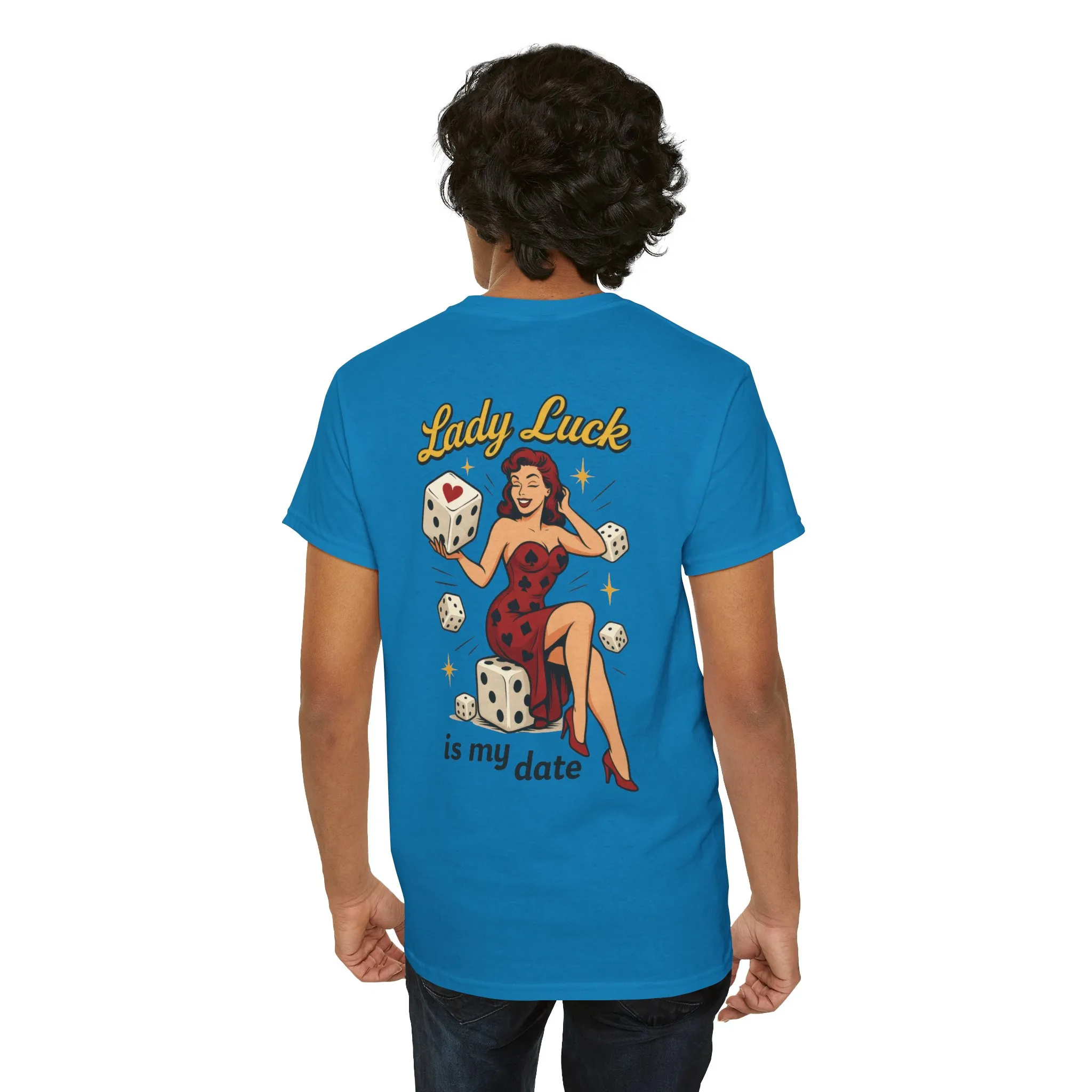 Lucky Me Tee, Retro Lady Luck Shirt for Men, Gambling & Dice Themed Tee, Vintage Pin-Up Vegas Gift, Good Luck Gifts, for Luck Enthusiasts - Image 19