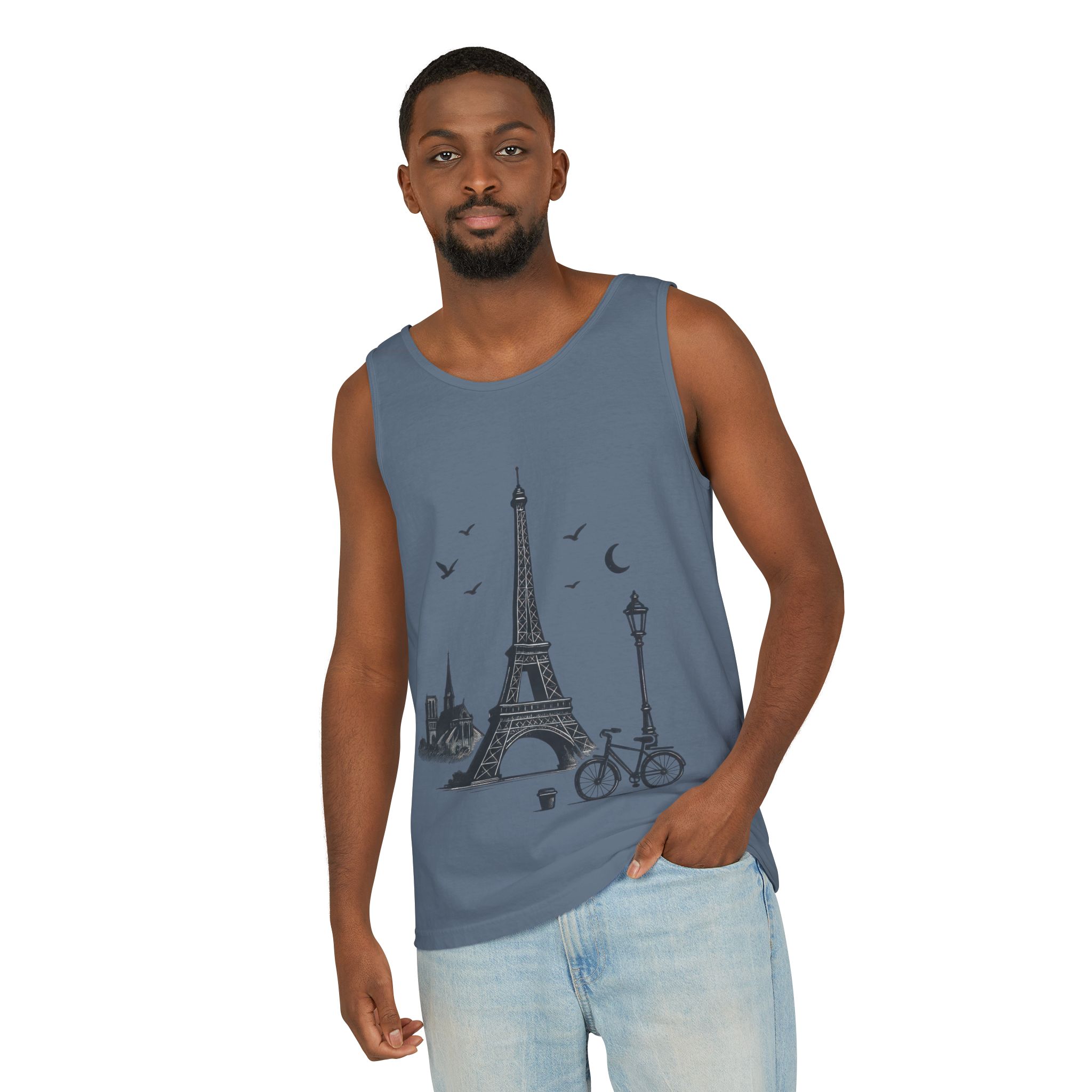Parisian Dreams Tank Top, Unisex Summer Wear, Graphic Tee, Travel Inspired Apparel, Vacation Outfit, Casual Tank for All Occasions - Image 3