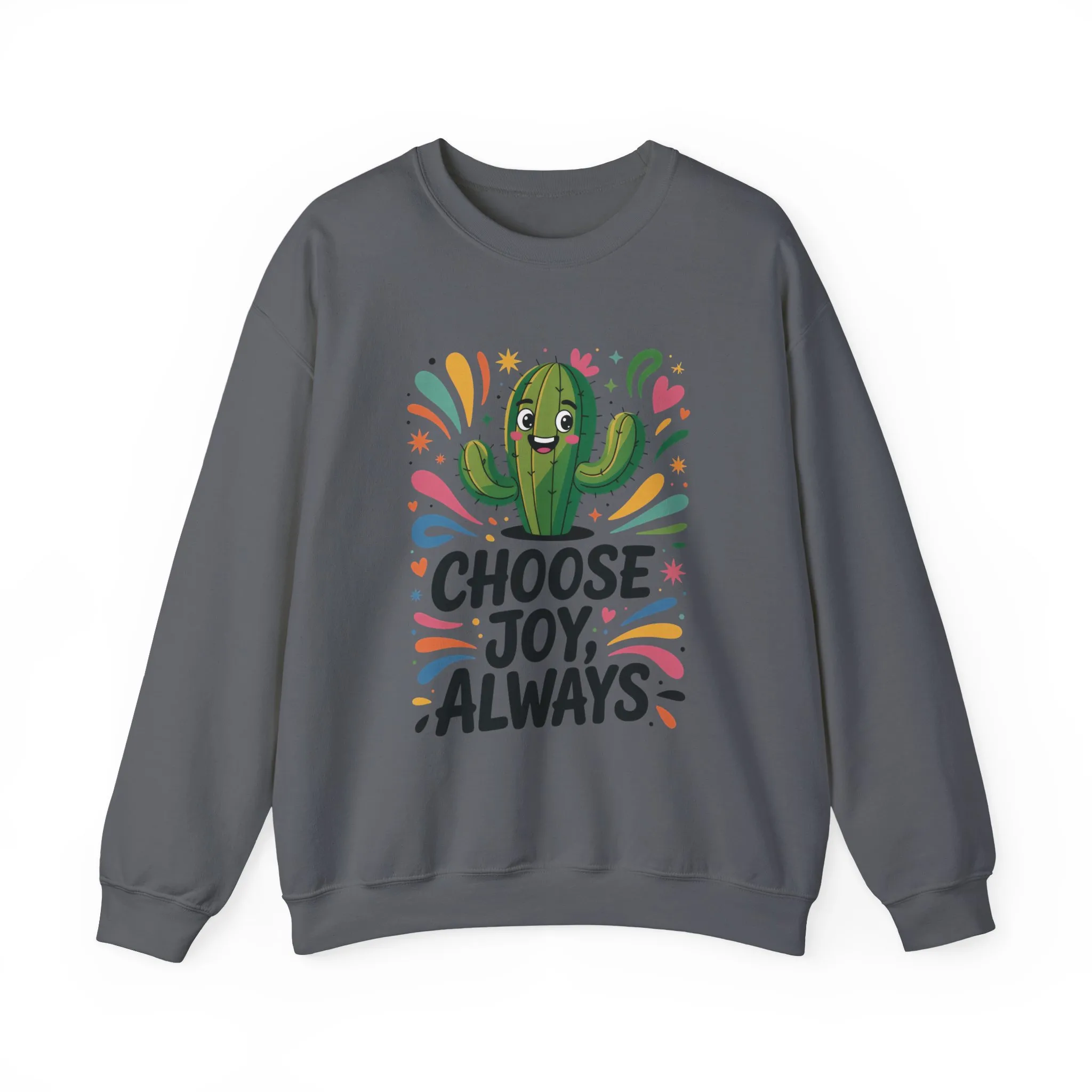 Joyful Cactus Sweatshirt: Choose Joy Always, Cozy Gift for Friends, Womens Casual Wear, Perfect for Celebrations and Everyday Comfort - Image 19
