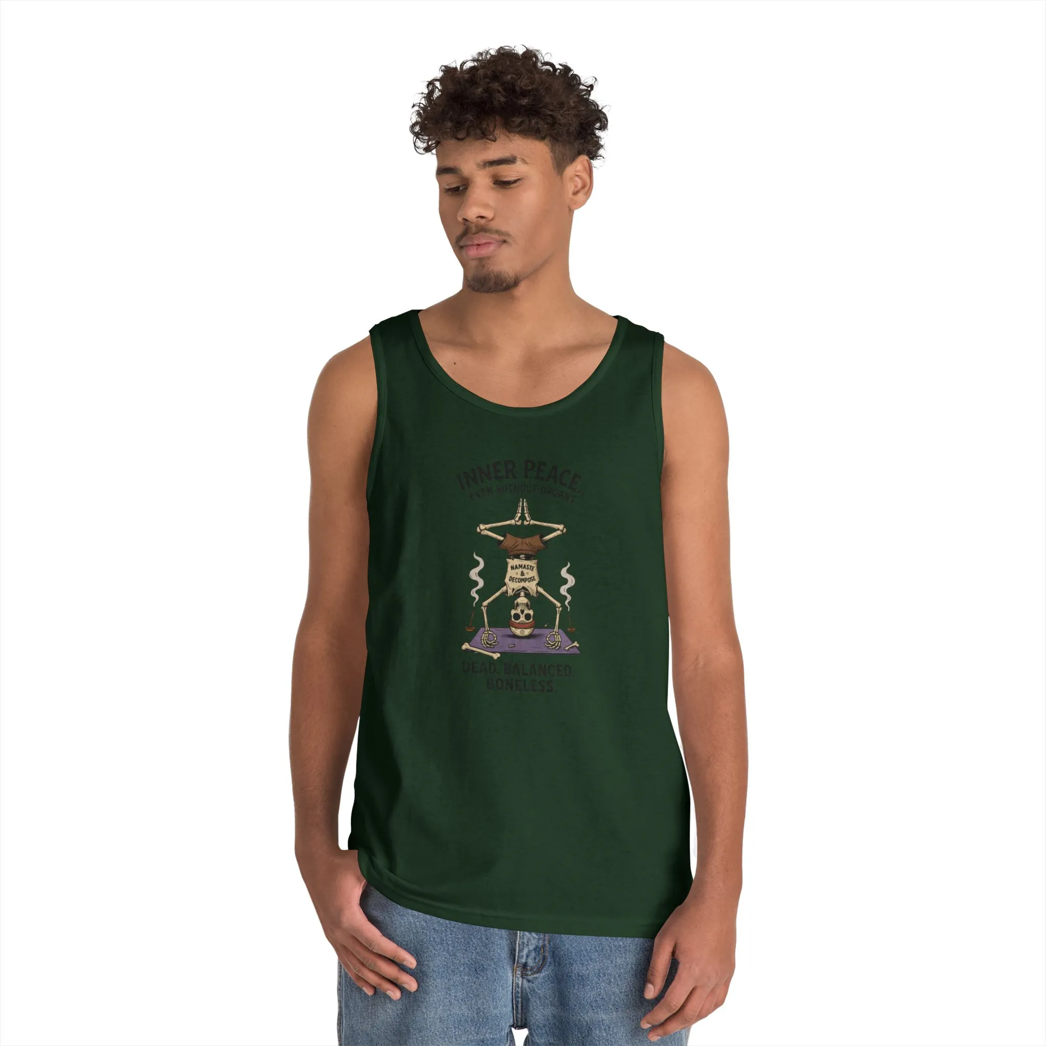 Inner Peace Skeleton Yoga Unisex Tank Top, Dark Humor Meditation Tee, Gift for Mindfulness Lovers, Yoga Shirt, Peaceful Vibes - Image 14