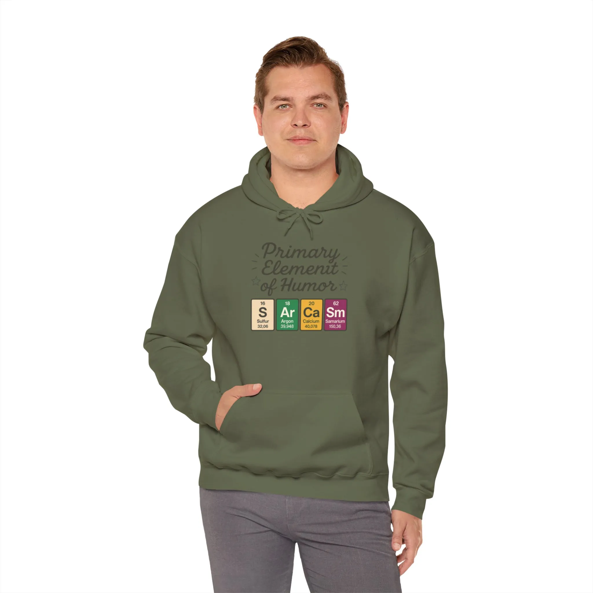 Sarcasm Hoodie for Men, Funny Nerd Hoodie, Primary Element of Humor Sweatshirt, Science Lover Gift for Him, Sarcastic Humor Apparel - Image 11