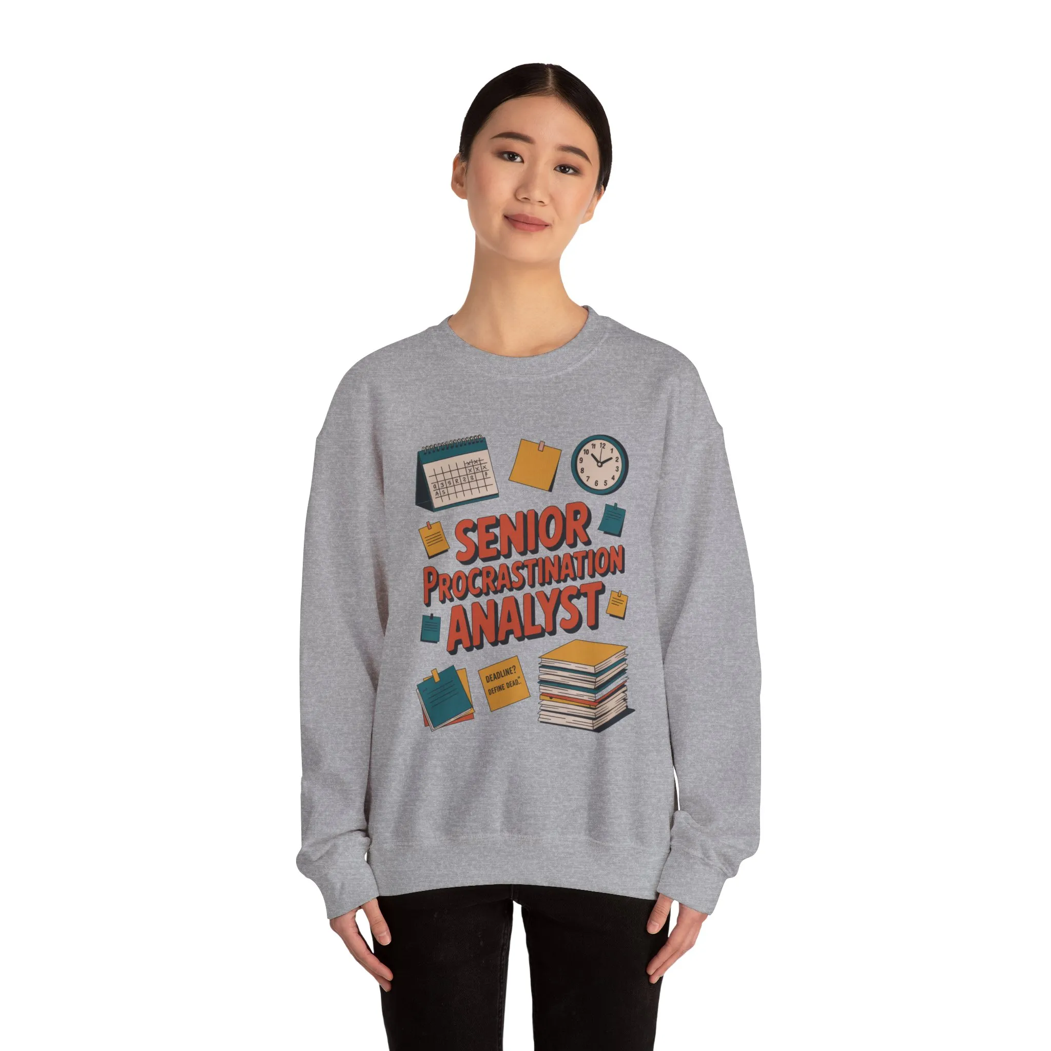 Senior Procrastination Analyst Sweatshirt, Gift for Graduates, Office Humor Apparel, Meme Sweatshirt, Casual Wear, Motivation Humor Apparel - Image 2