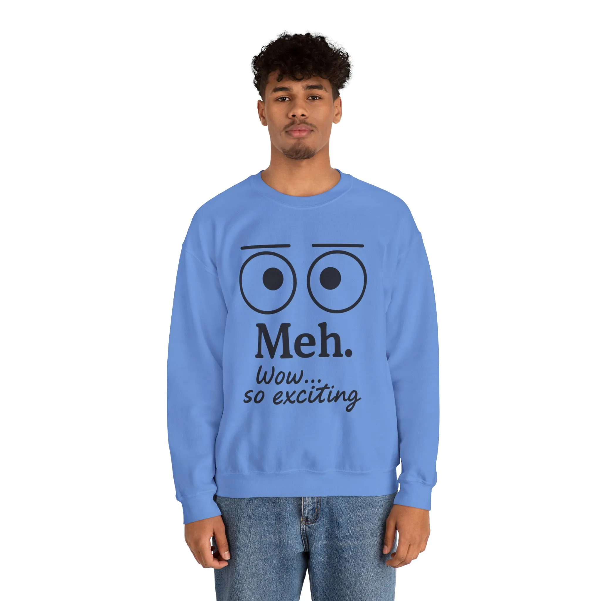 Mens Heavy Blend Crewneck with 'Meh' Design, Comfortable Apparel for Everyday Wear, Perfect for Relaxing - Image 32