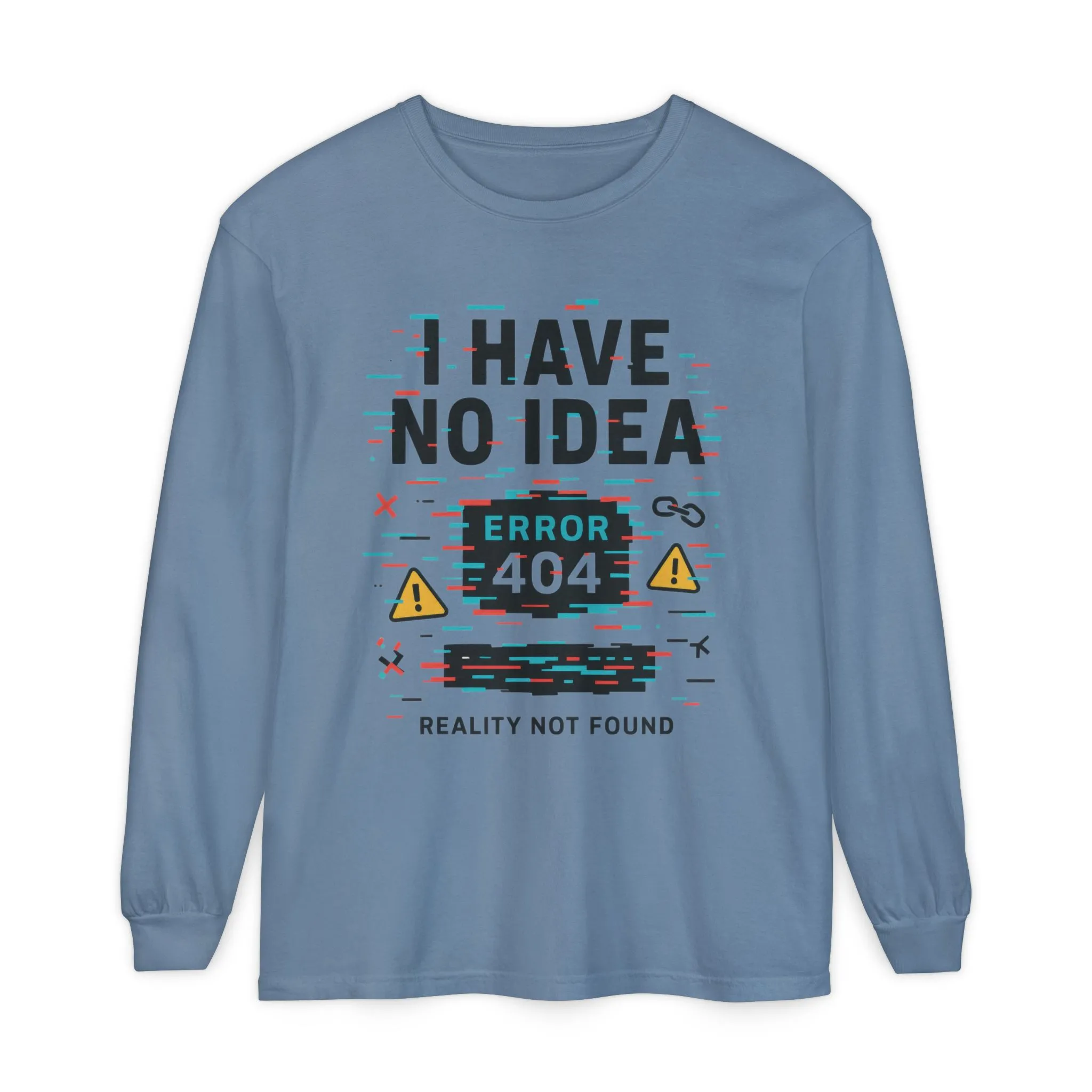 Unisex Long Sleeve T-Shirt, Funny Error 404 Graphic Tee, Internet Humor, Geeky Apparel, Quirky Humor Shirt, Gift for Tech Lovers - Image 16