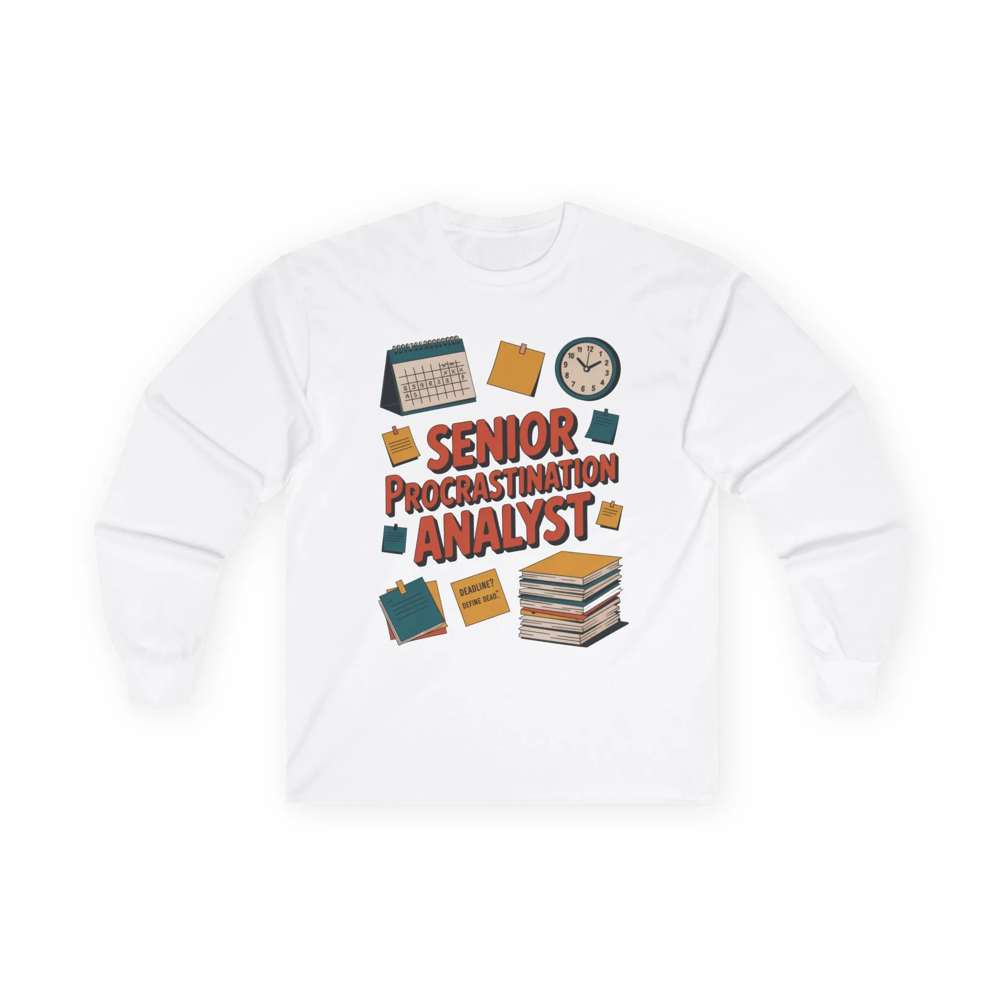 Senior Procrastination Analyst Long Sleeve Tee, Funny Work Shirt, Gift for Analysts, Office Humor Shirt, Meme Shirt, Motivation Apparel - Image 4