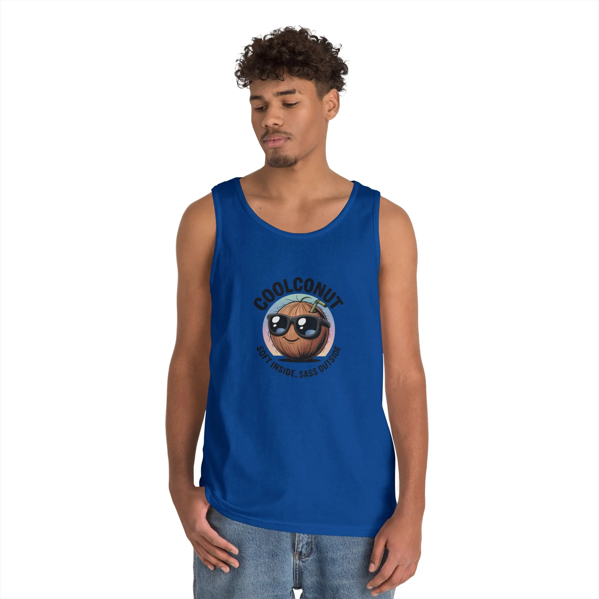 Coolconut Unisex Heavy Cotton Tank Top - Fun Summer Tee, Cute Beach Outfit, Vacation Wear, Gift for Him or Her, Trendy Summer Apparel - Image 15