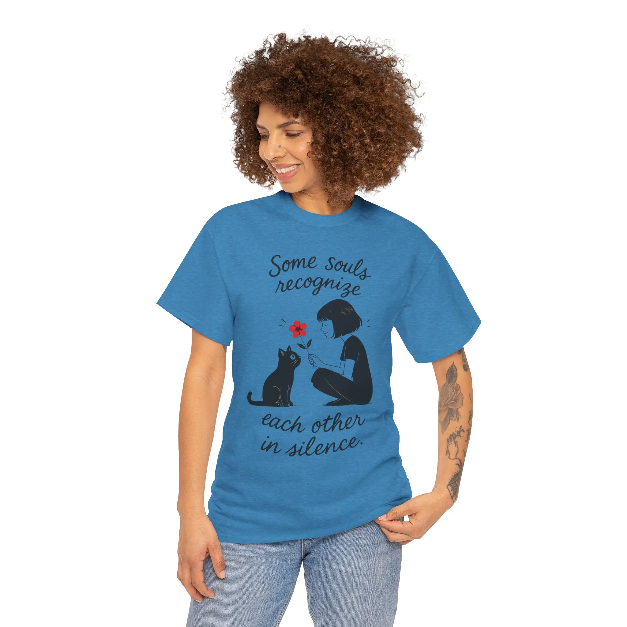 Cat Lover's Heavy Cotton Tee, Cute Cat Shirt, Pet Owner Gift, Animal Lover Apparel, Birthday Gift for Her, Women's Cotton T-Shirt, Cat Lover - Image 20