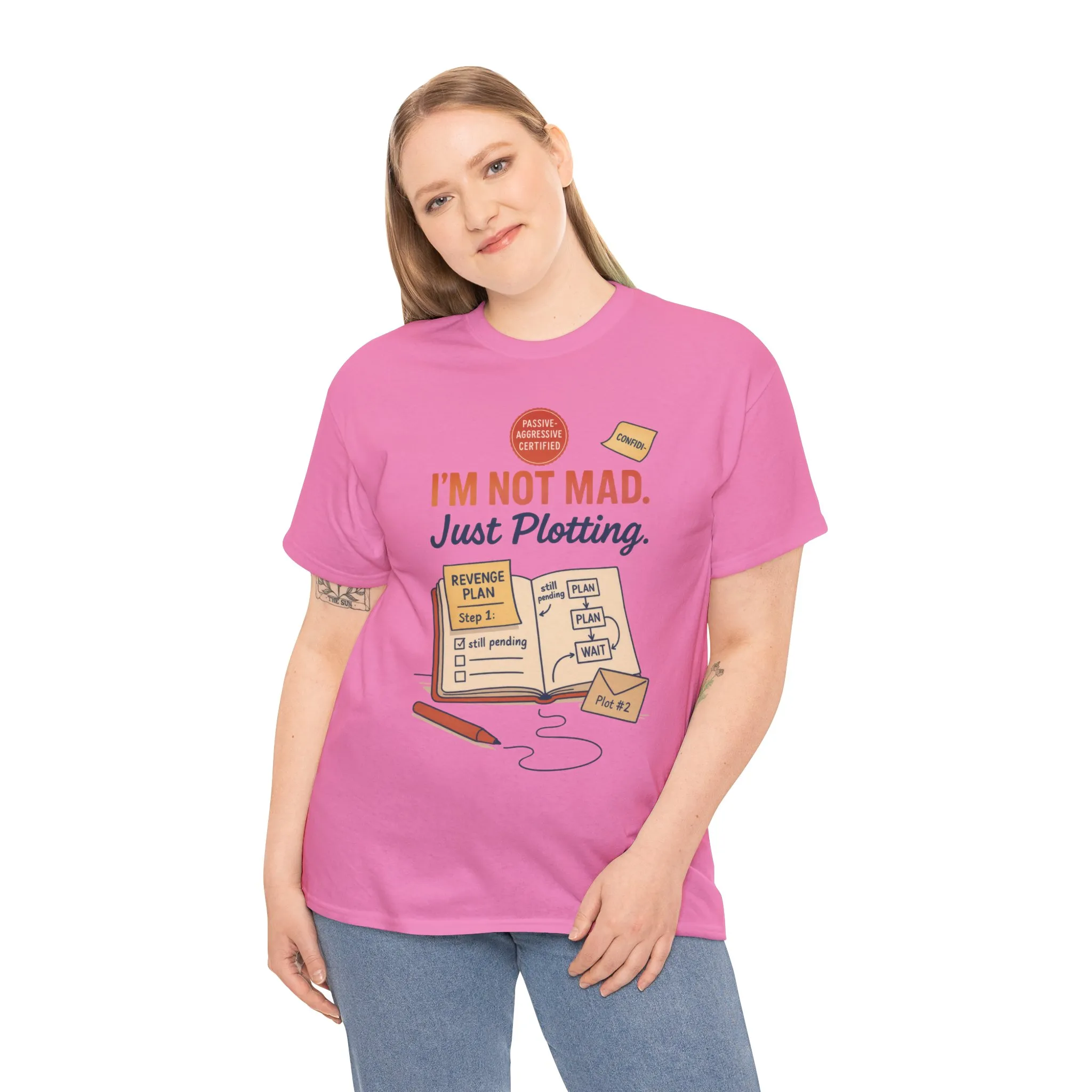 Sarcastic Women's T-Shirt, I'm Not Mad Just Plotting, Funny Passive Aggressive Revenge Tee, Funny Women's Heavy Cotton Tee, Humor Apparel - Image 30