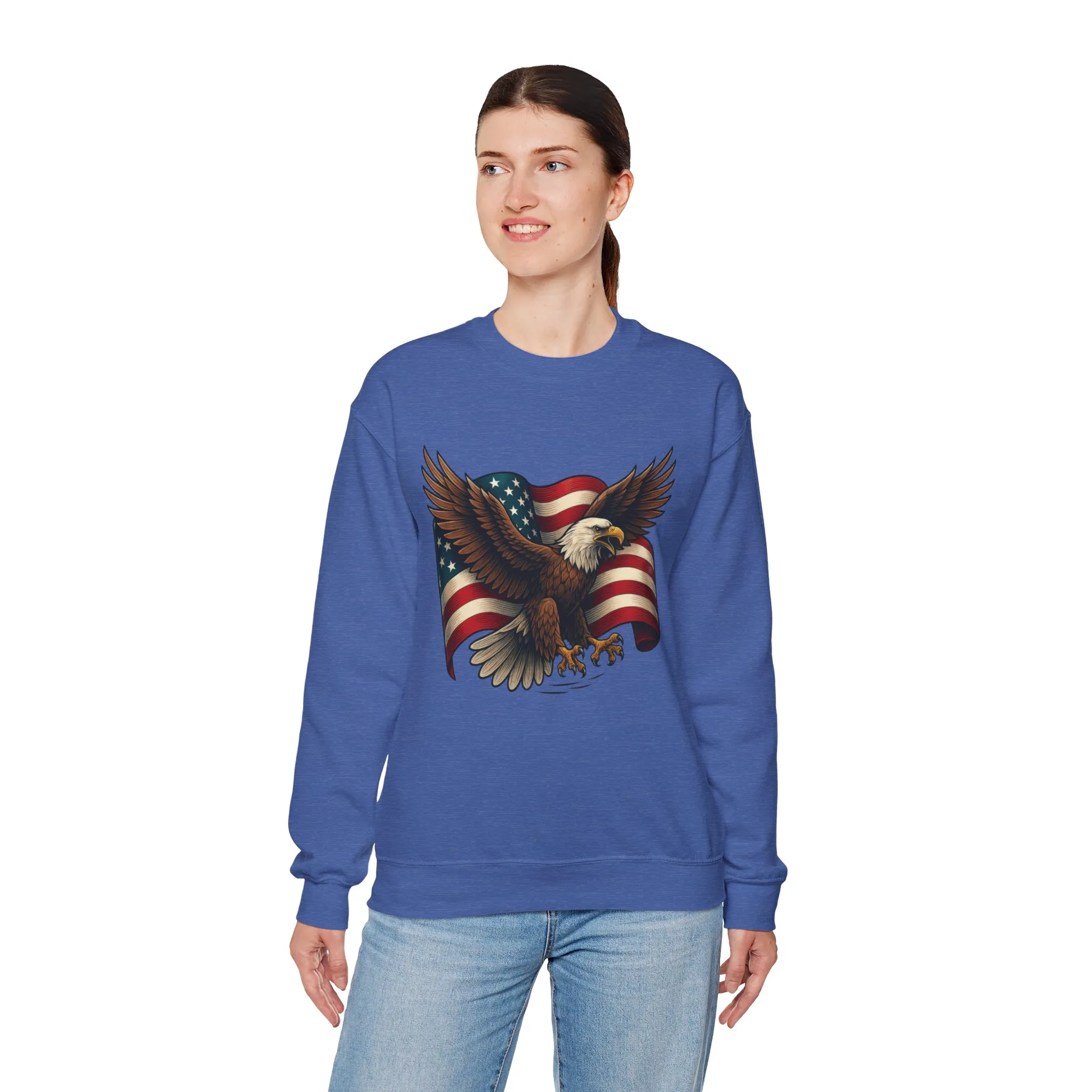 Patriotic Eagle Sweatshirt - Unisex Crewneck, USA Flag Apparel, Memorial Day, Veteran's Day, Independence Day, Gift for Patriots - Image 39