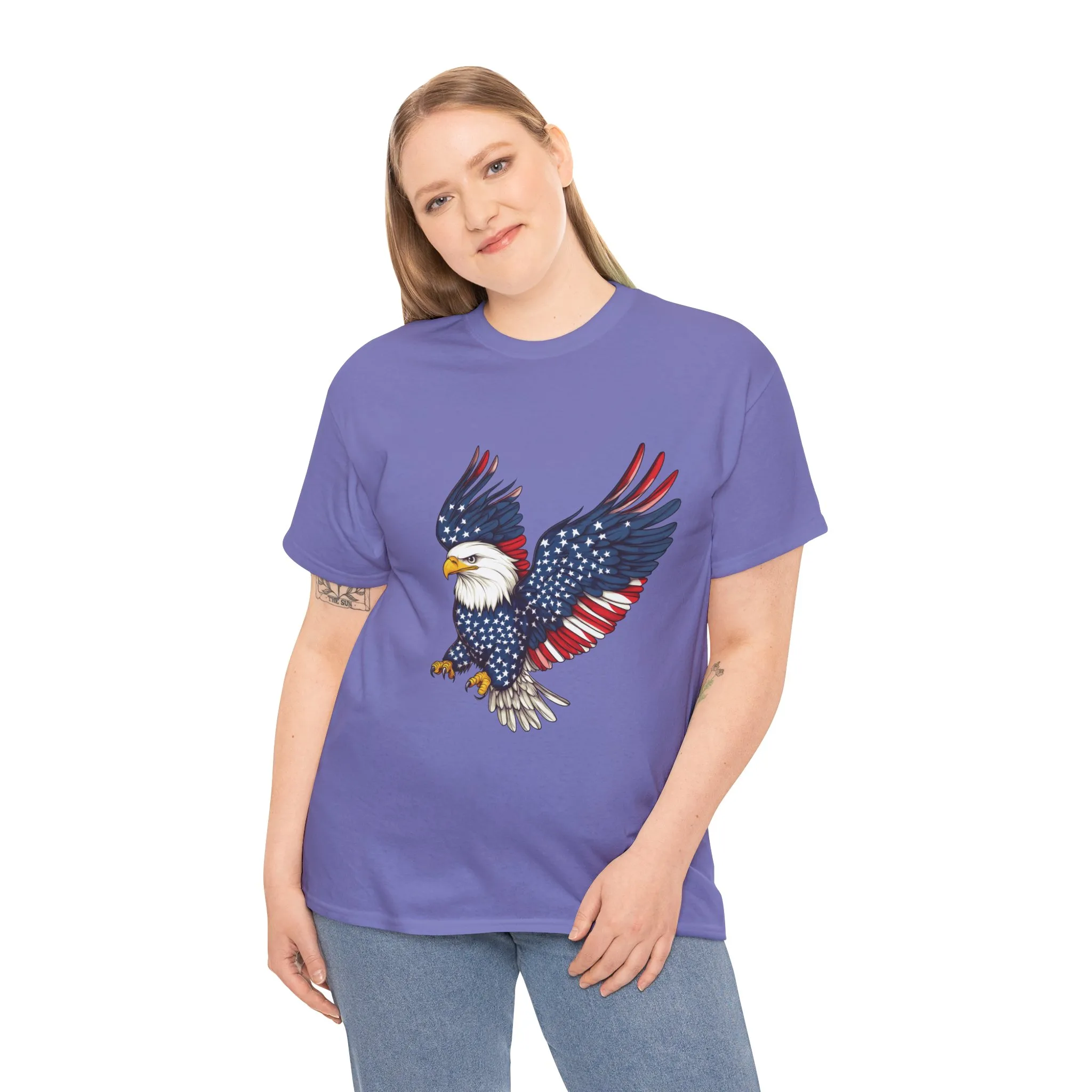 Patriotic Eagle Tee, Unisex Heavy Cotton T-Shirt for Independence Day, Memorial Day, Veterans Day, Gift for Nature Lovers, Casual Wear - Image 31