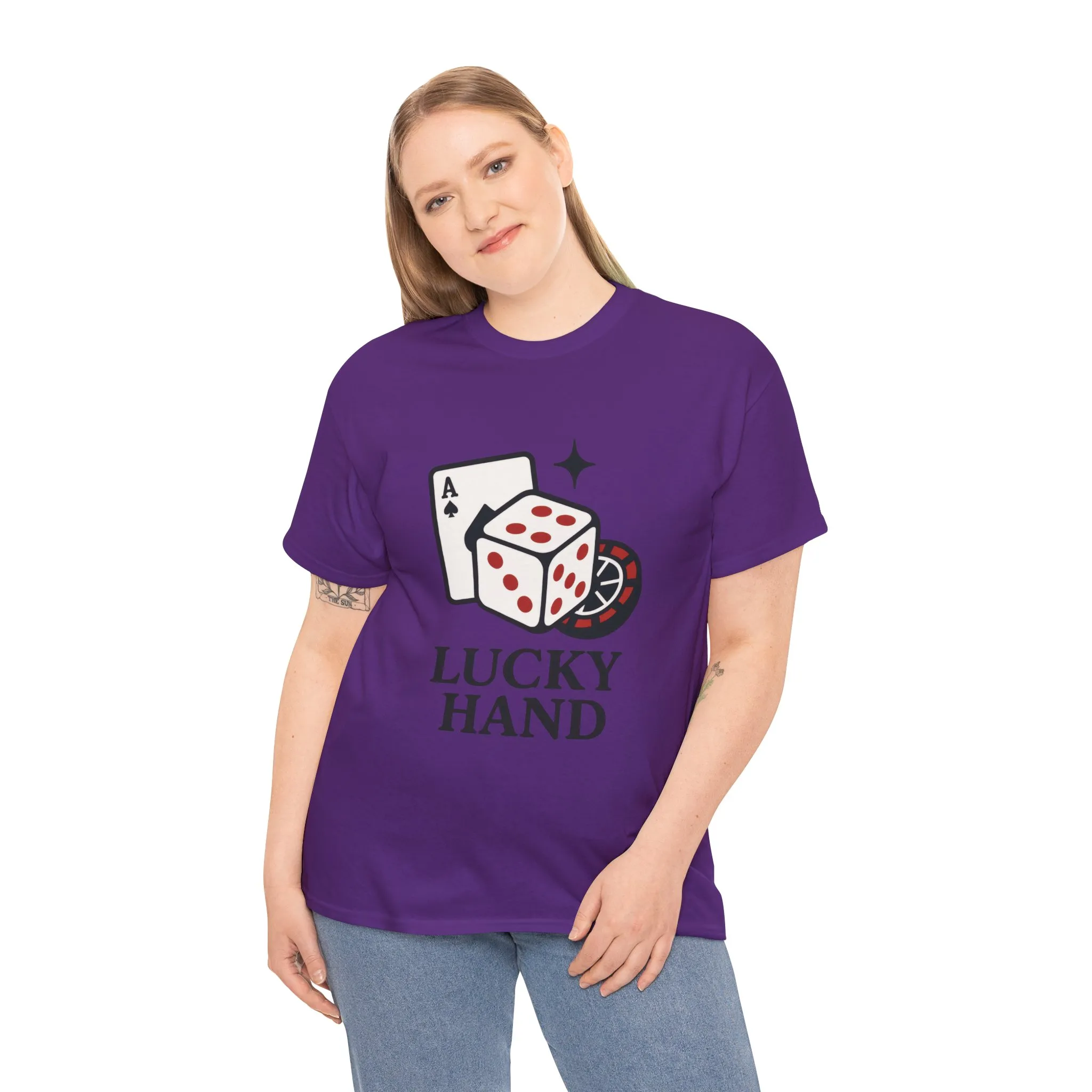 Lucky Hand Unisex Heavy Cotton Tee, Gambling Shirt, Casino Wear, Good Luck Gift, Poker T-Shirt, Casual Vintage Style - Image 20