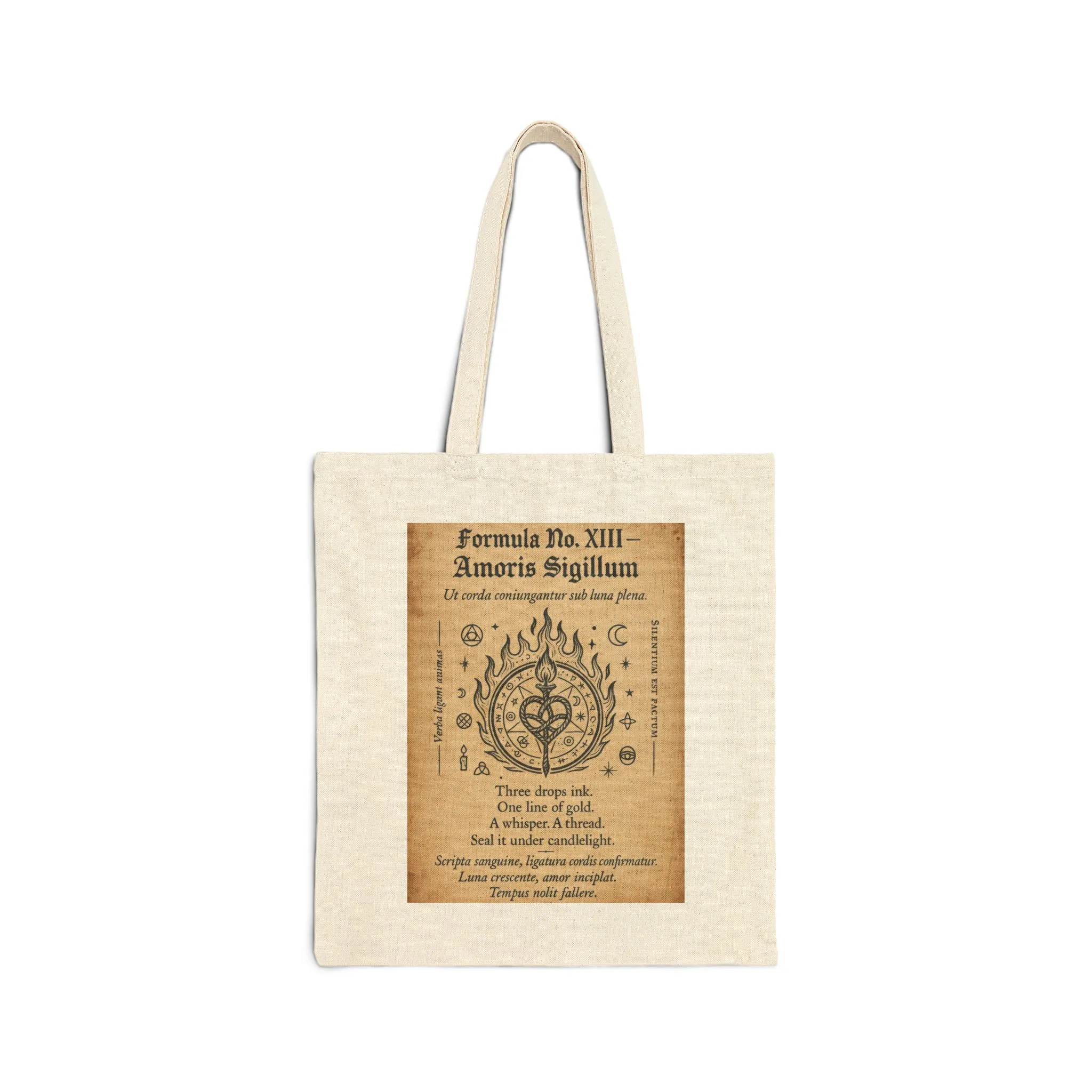 Love Sigil Tote Bag, Amoris Charm Print, Occult Romance Symbol, Witchy Ritual Canvas Bag, Mystic Heart Spell Design, Witchy Gift, Boho Tote - Image 8