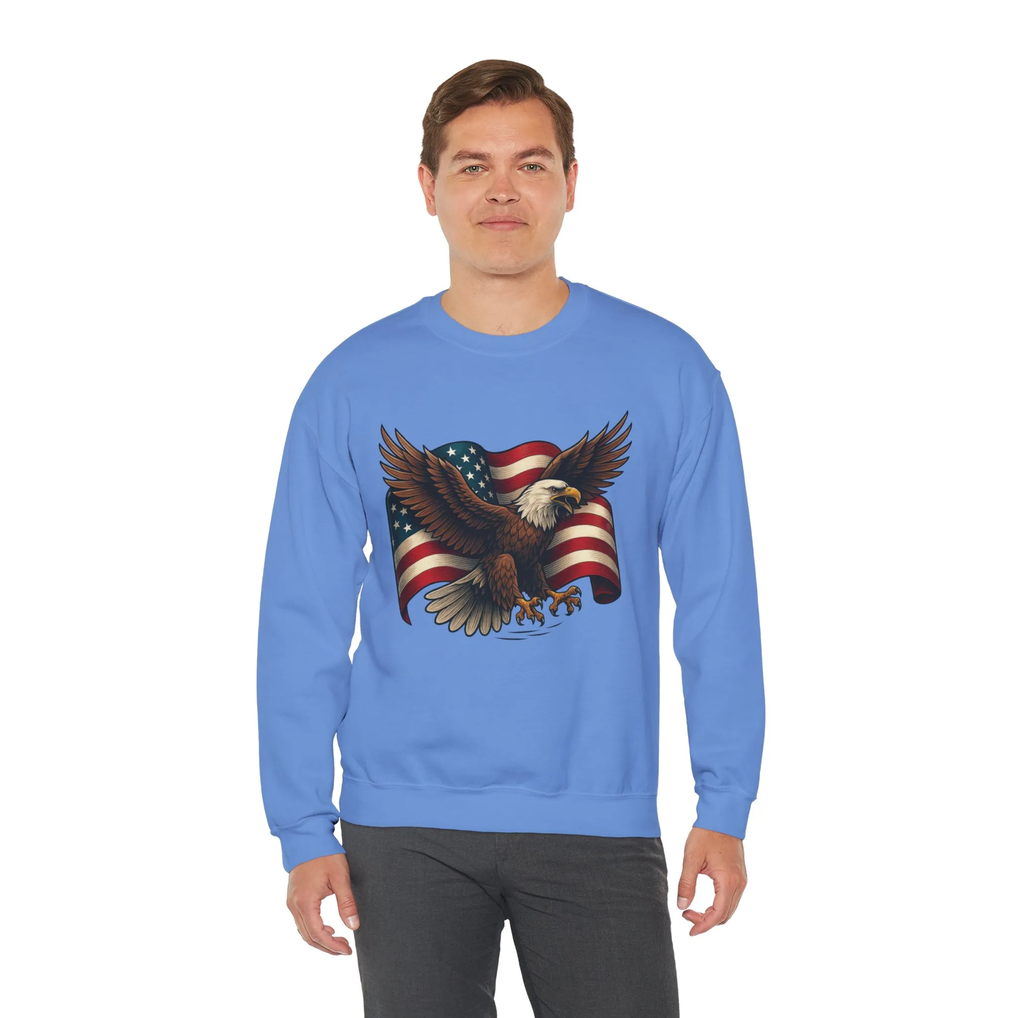 Patriotic Eagle Sweatshirt - Unisex Crewneck, USA Flag Apparel, Memorial Day, Veteran's Day, Independence Day, Gift for Patriots - Image 18