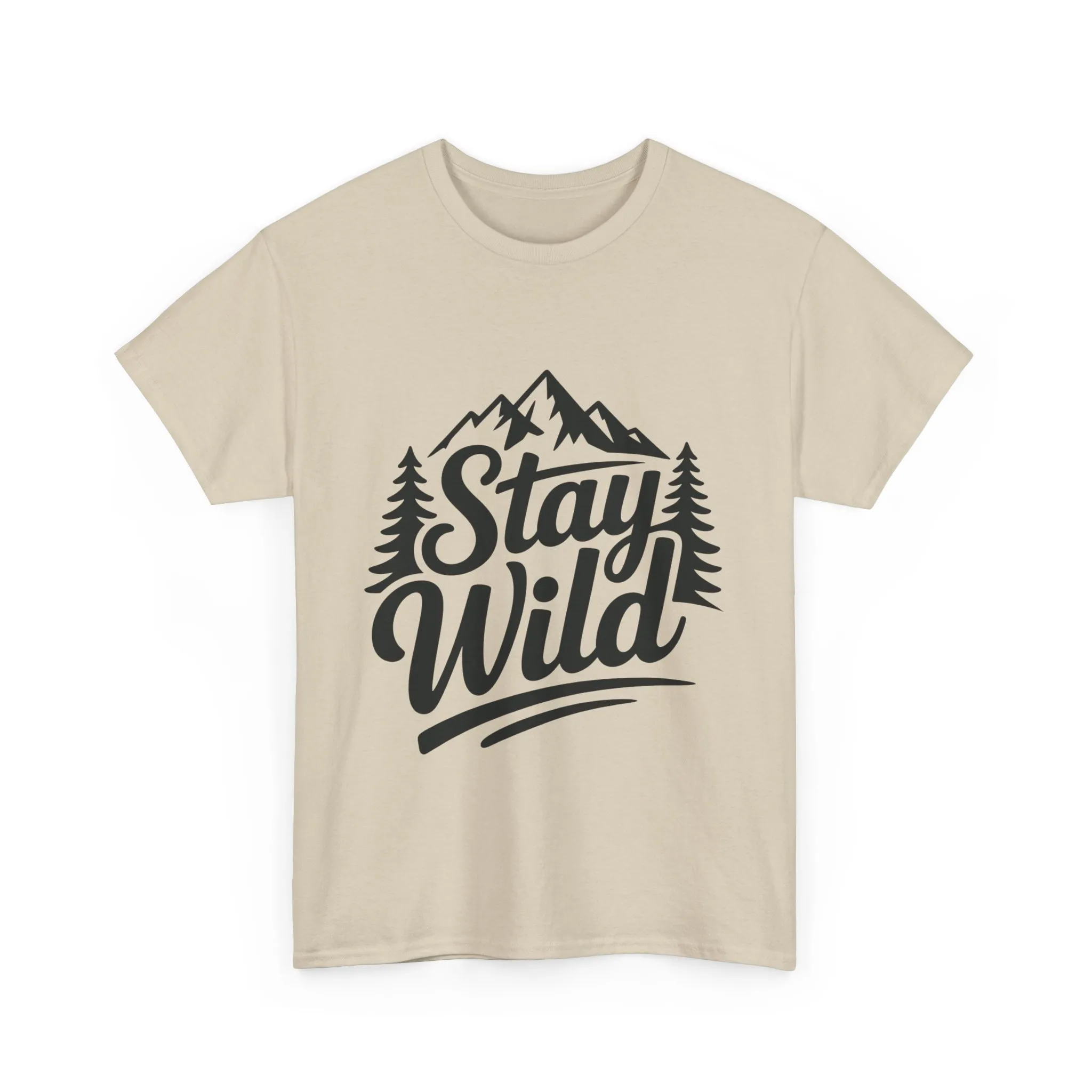 Stay Wild Adventure Tee, Unisex Heavy Cotton Tee for Nature Lovers, Camping, Hiking, Gifts for Outdoorsy Friends, Nature Graphic Tee - Image 4