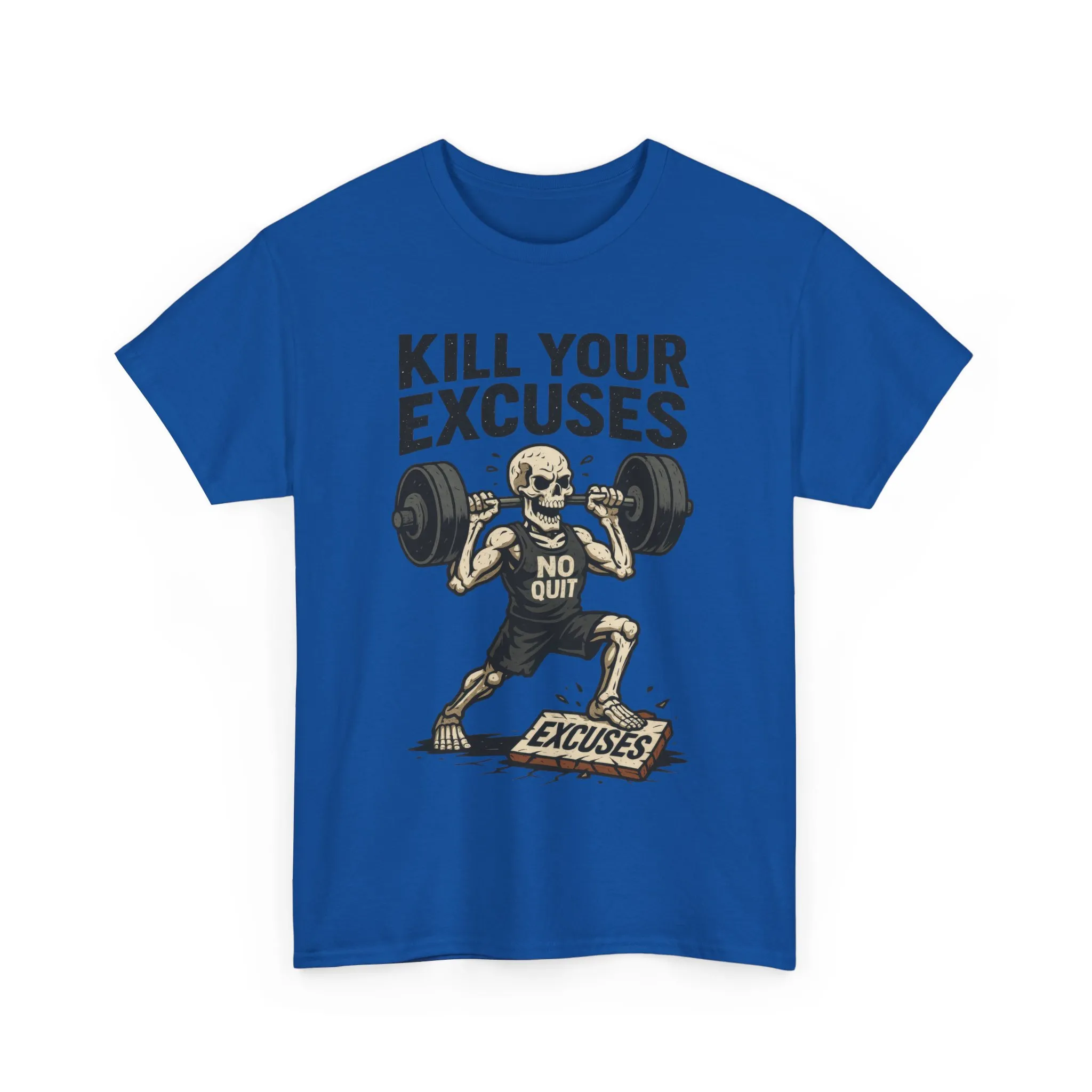 Kill Your Excuses Shirt, No Quit Skeleton Gym Tee for Men, Motivational Fitness T-Shirt, Workout Gift, Gym Apparel - Image 28