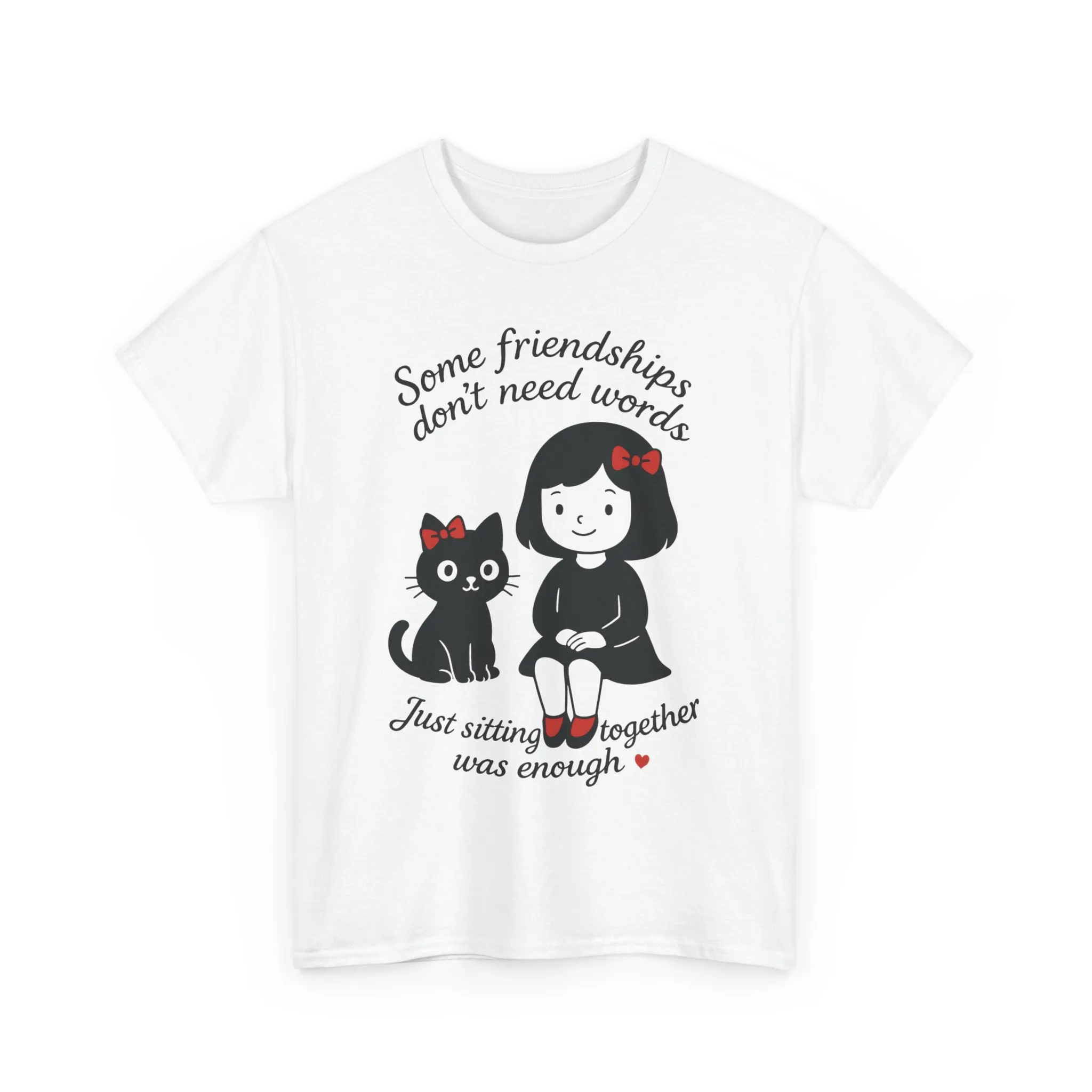 Cute Cat & Girl Graphic Tee, Playful Gift for Cat Lovers, Cat and Girl Design, Gift for Cat Owners, Women's Cotton T-Shirt - Image 4