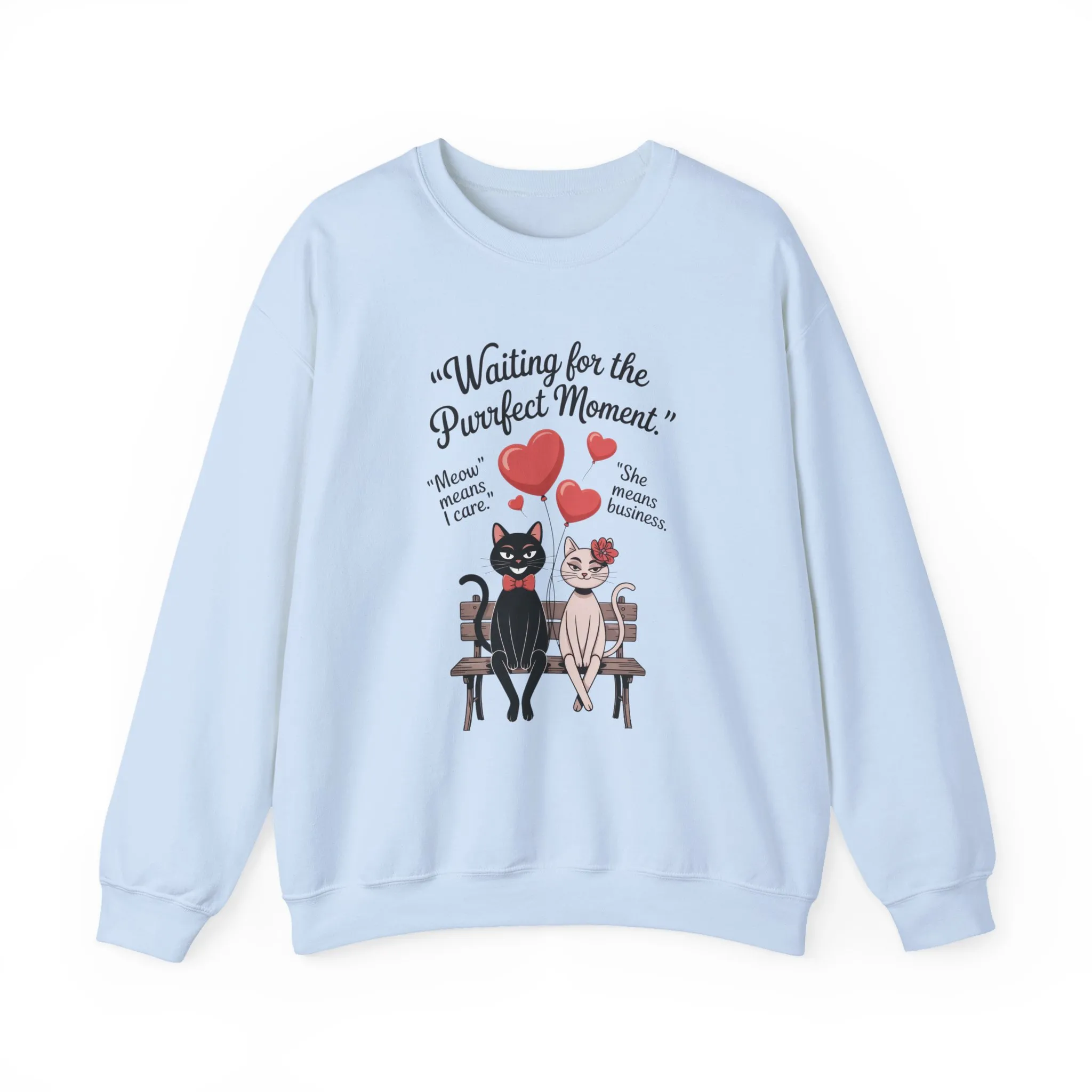 Cute Cat Lovers Womens Sweatshirt, Cozy Gift for Pet Owners, Perfect for Valentine's Day, Animal Lover Apparel, Relaxed Love Sweatshirt - Image 2