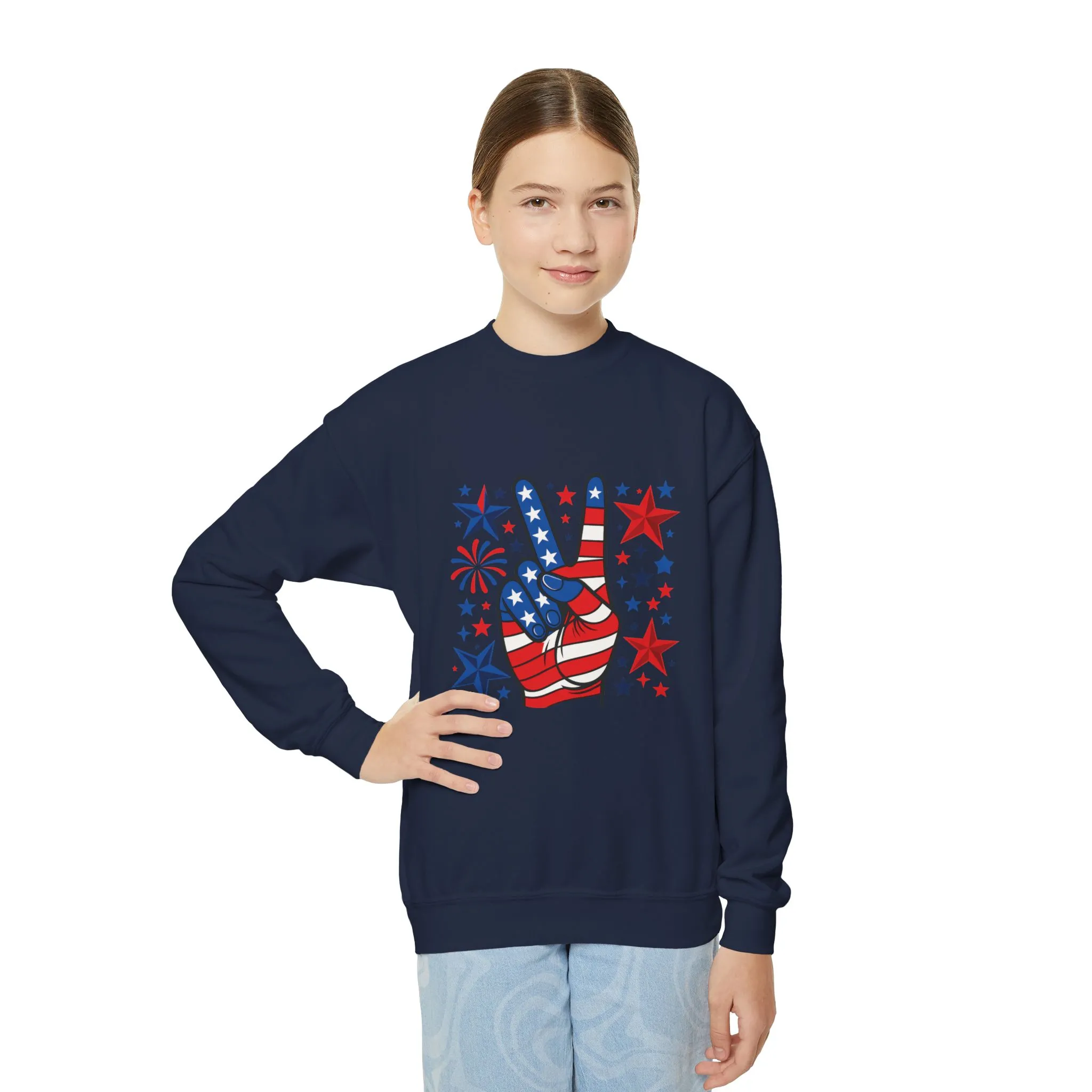 Patriotic Youth Crewneck Sweatshirt - Perfect for Independence Day, Camp, Summer Celebrations, School Spirit, and Everyday Comfort - Image 15