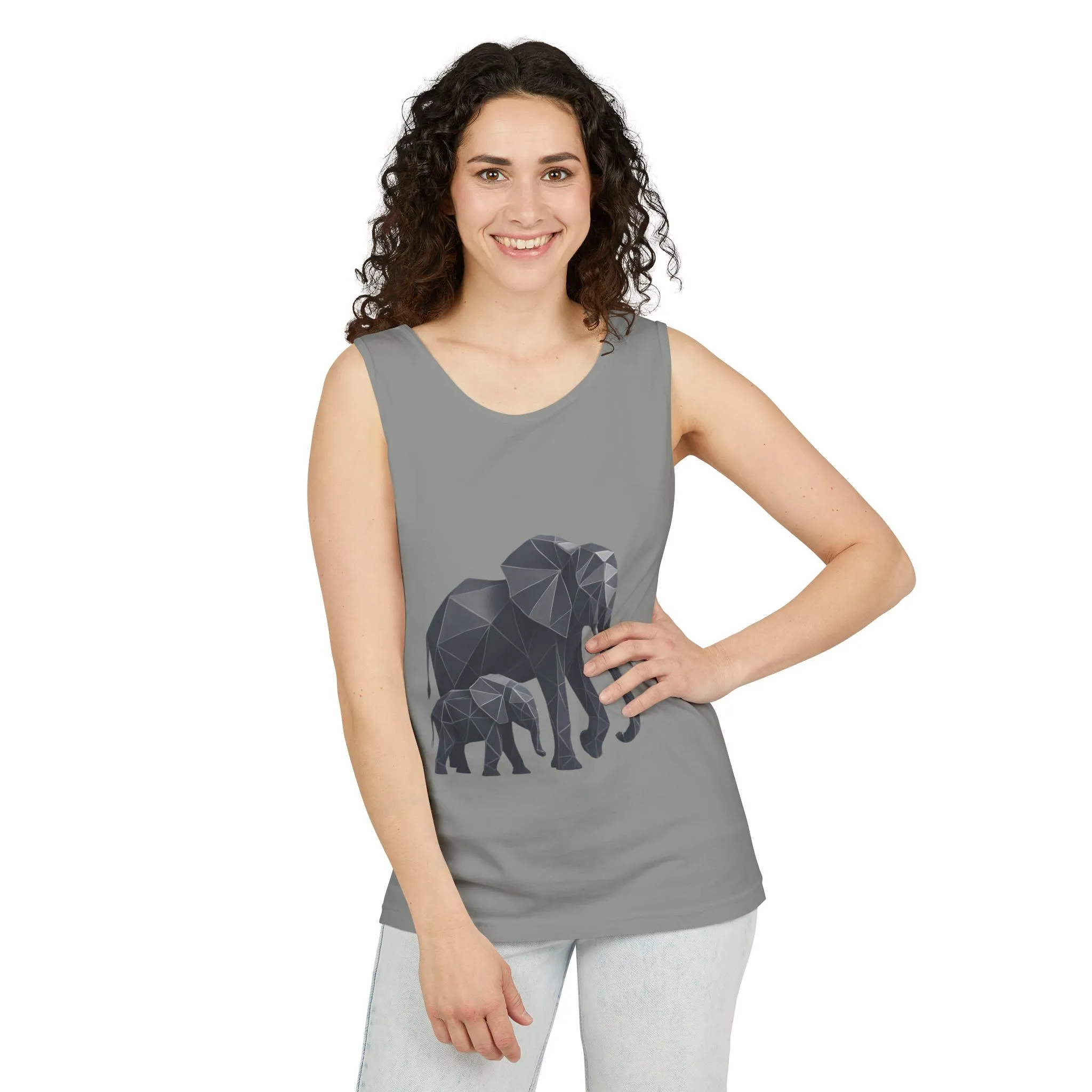 Elephant Family Unisex Tank Top, Animal Lover Gift, Casual Wear, Summer Essentials, Eco-Friendly Apparel, Wildlife Shirt - Image 14