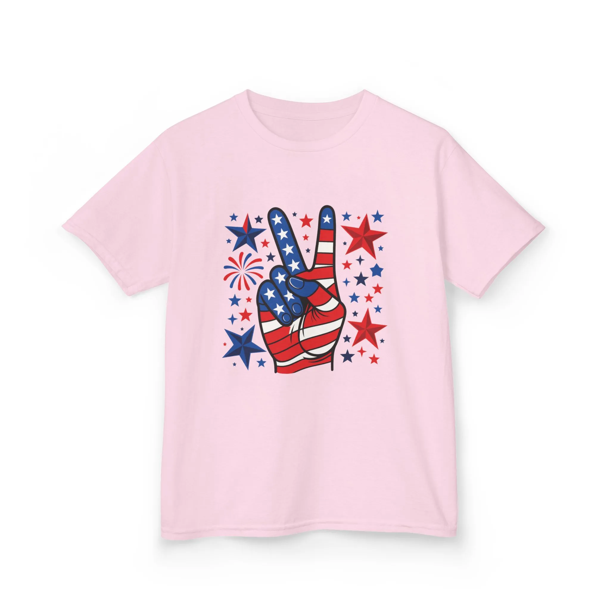 Kids Peace Sign Tee, Patriotic Children's T-Shirt, Americana Style Tee, July 4th Outfit, Independence Day Gift, Star-Spangled Shirt - Image 28