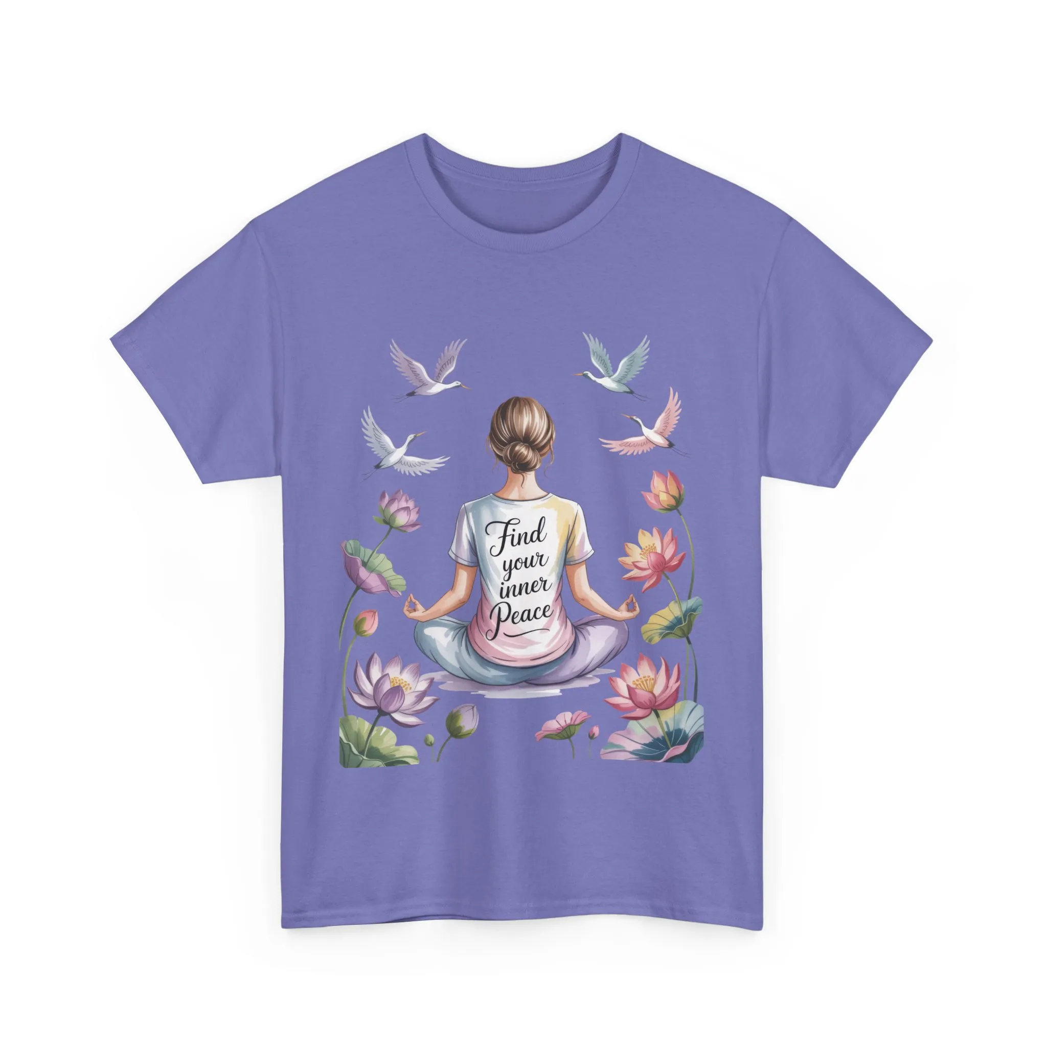 Find Your Inner Peace Womens Heavy Cotton Tee, Motivational Shirt, Meditation Apparel, Relaxation Gift, Casual Wear, Mindfulness Tee - Image 22