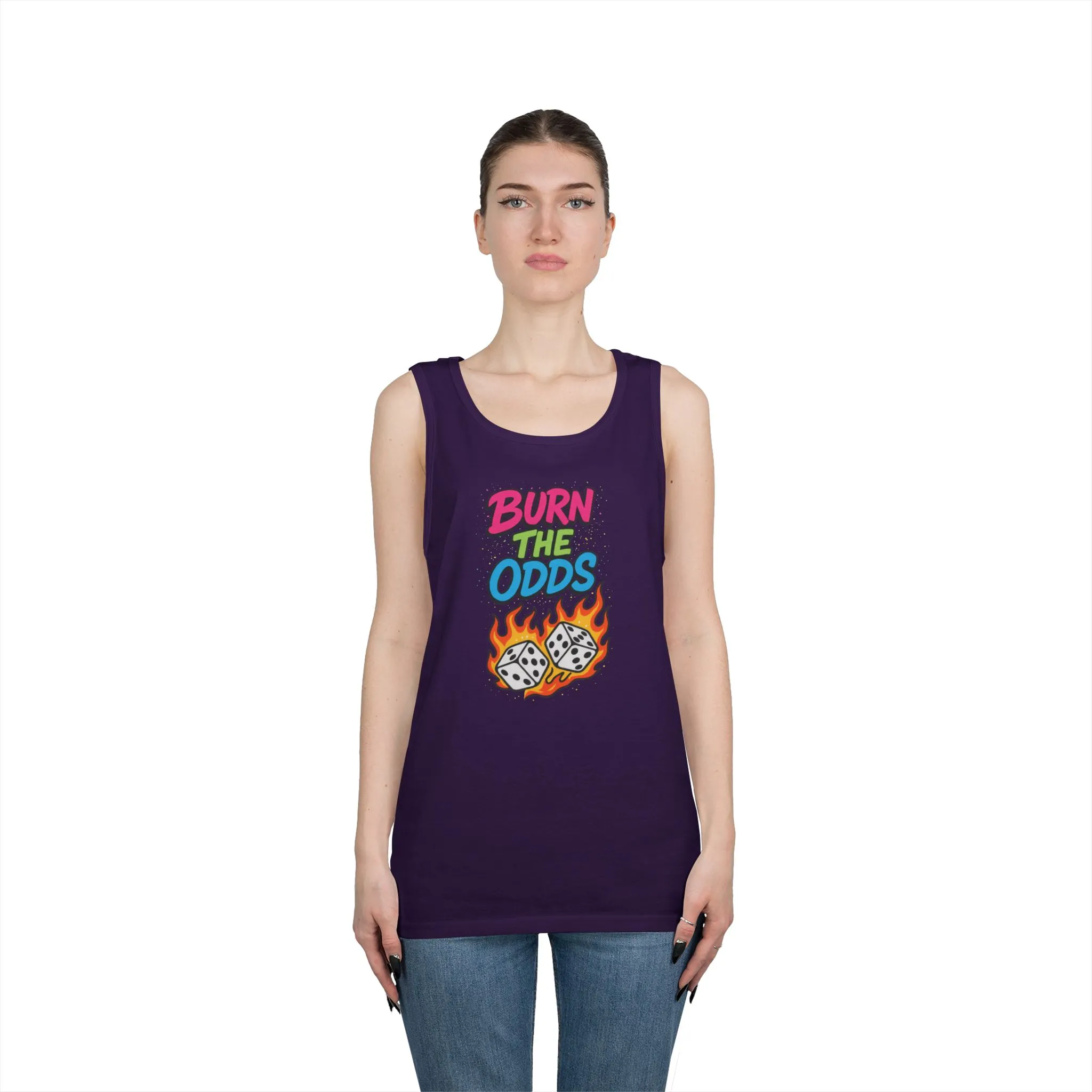 Burn the Odds Tank Top, Casual Summer Wear, Gaming Gift, Dice Design Tee, Gift for Gamers, Funny Tank, Perfect for Parties - Image 26