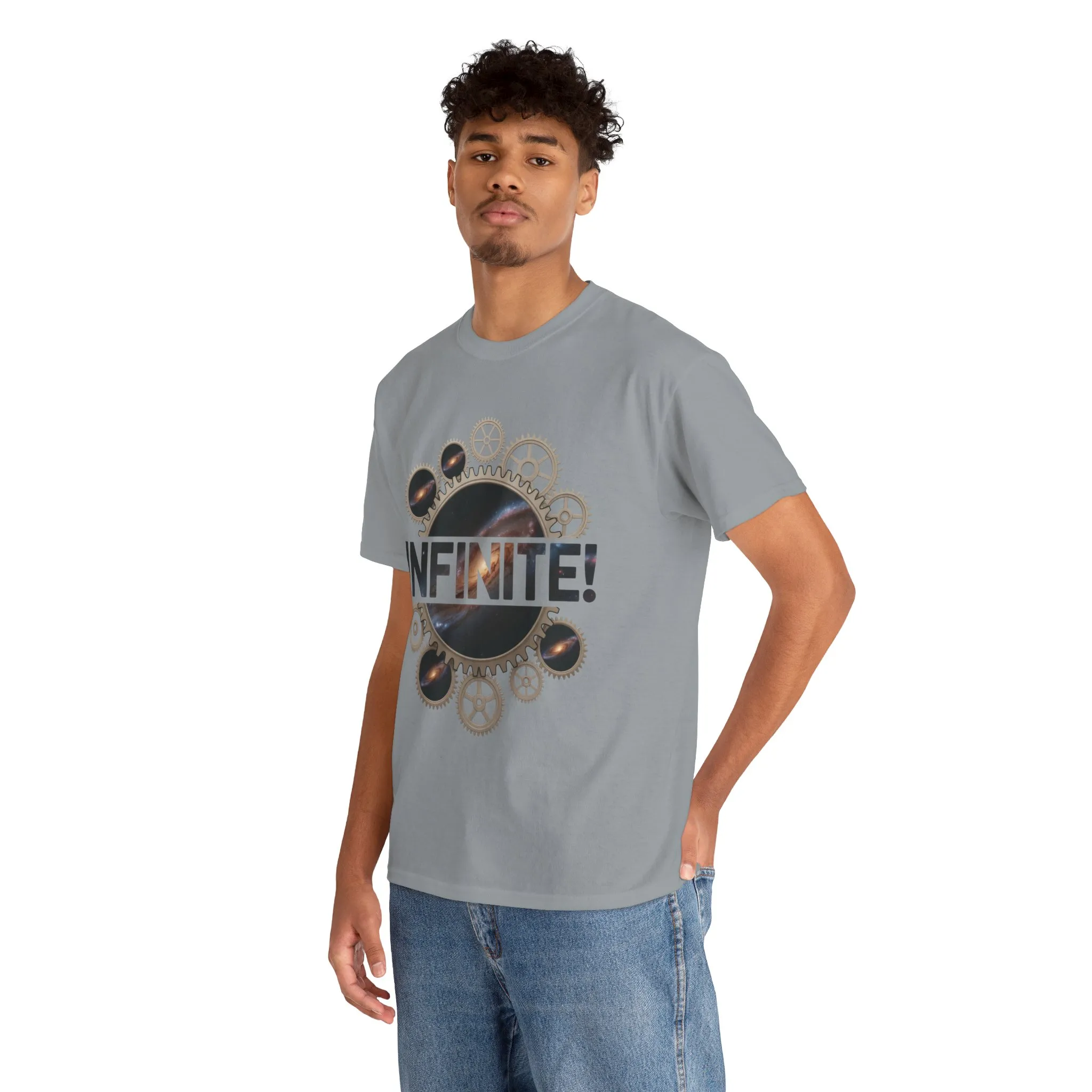Steampunk Space Gears T-Shirt, Unisex Infinite Universe Graphic Tee, Cosmic Mechanical Design Tee for Sci-Fi & Engineering Lovers - Image 3