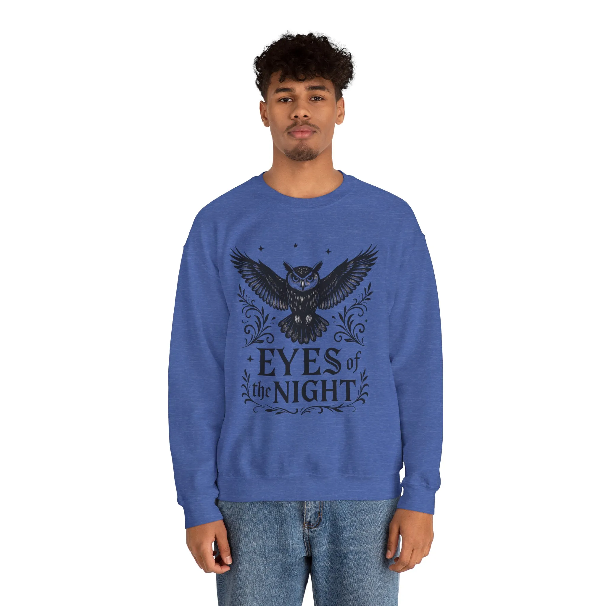 Eyes of the Night Owl Sweatshirt, Mens Dark Gothic Sweatshirt, Mysterious Owl Graphic Pullover, Forest Bird of Night Design, Halloween Gift - Image 47