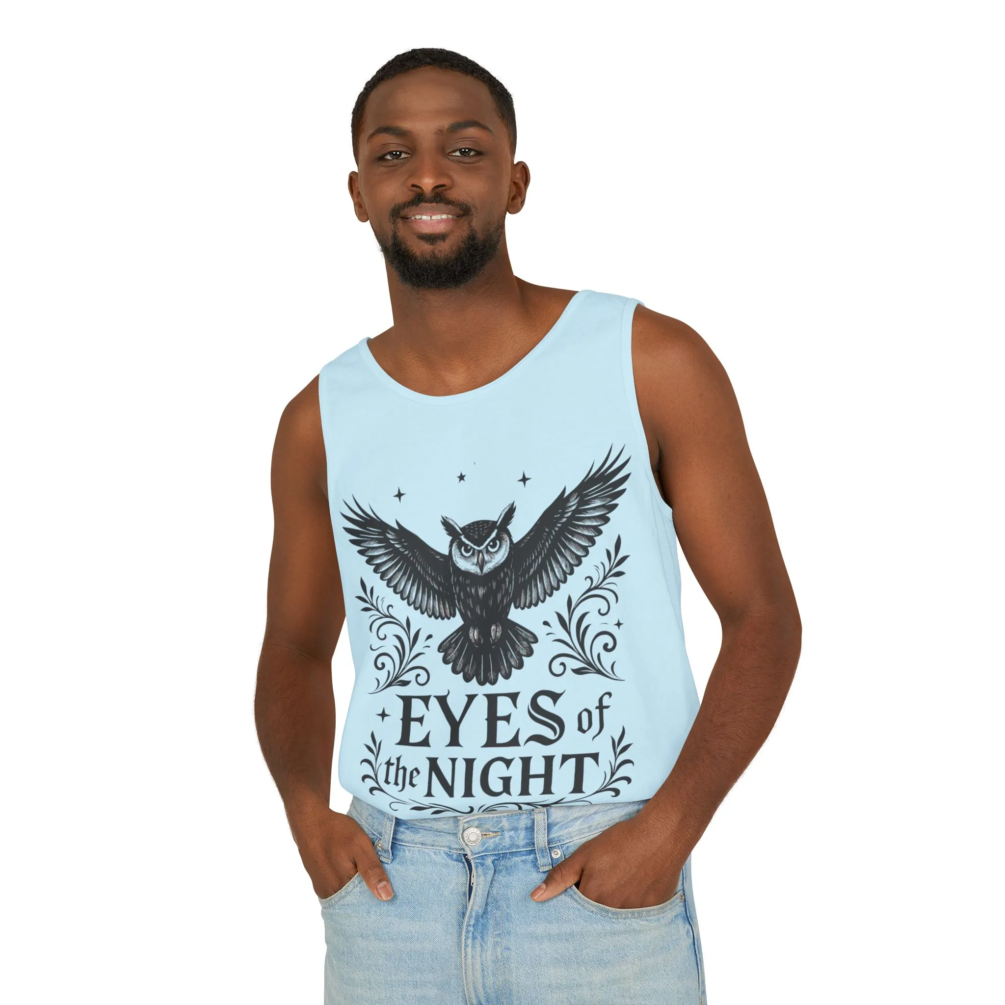 Eyes of the Night Owl Tank Top, Mens Summer Wear, Boho Aesthetic, Festival Outfit, Nature Lover Gift, Halloween Apparel - Image 52